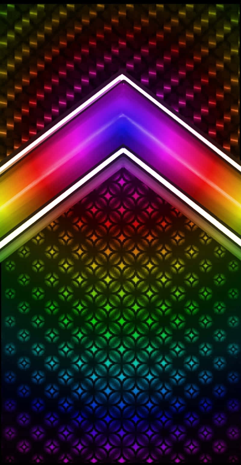 Neon Rainbow, rainbow gradient, geometric chevron, HD Phone Wallpaper