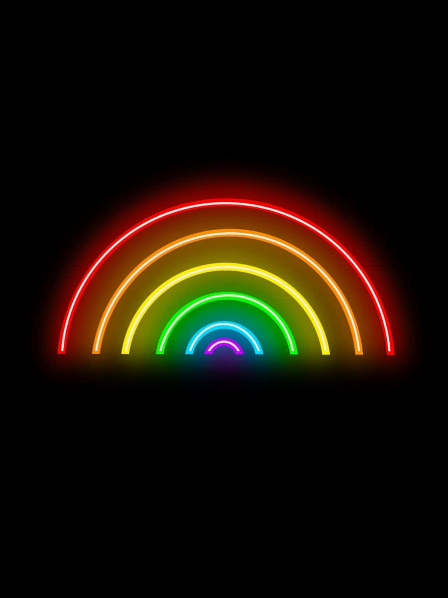 neon rainbow, glow, layered spectrum, SD Phone Wallpaper