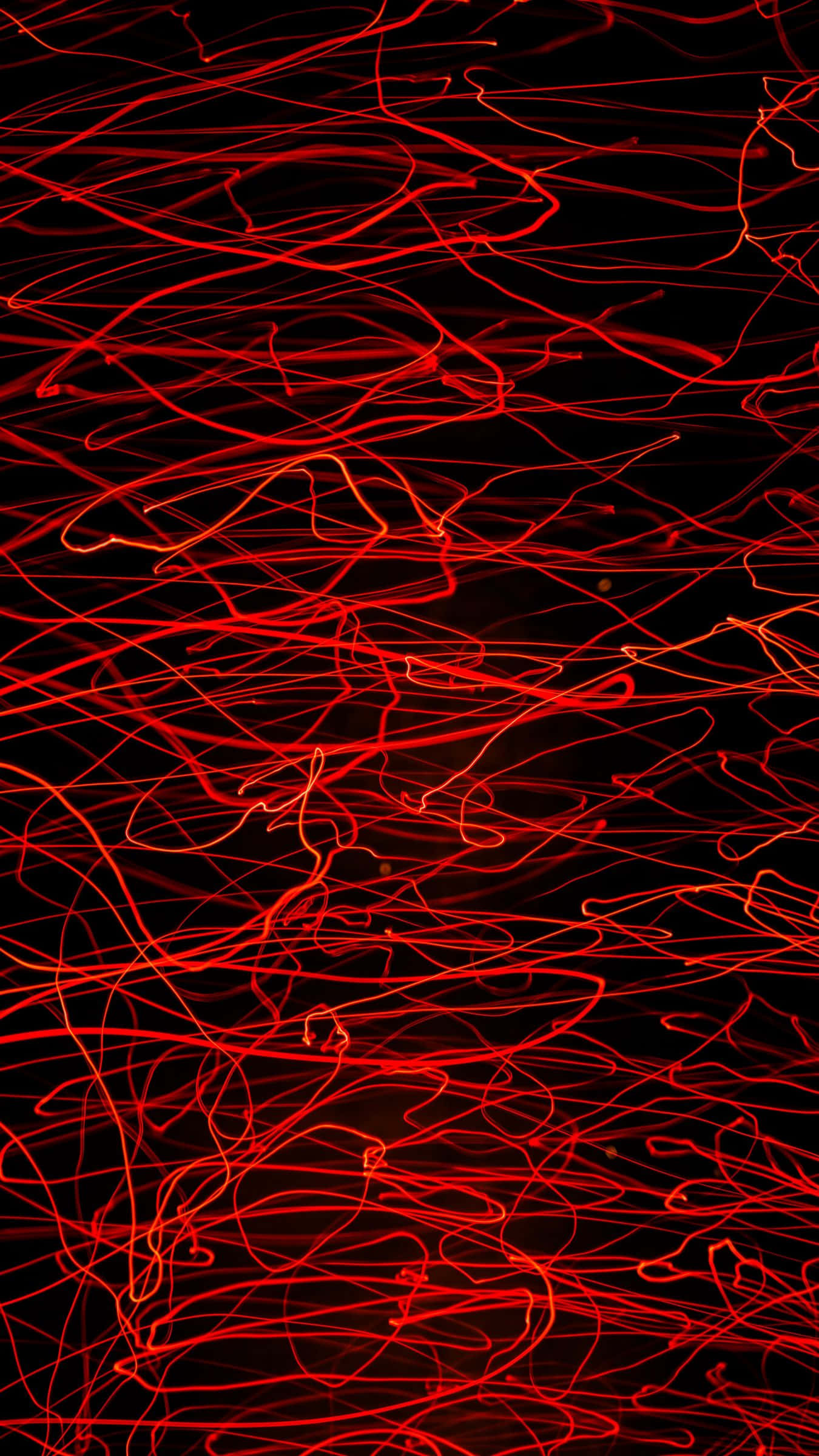 neon red, vibrant red light trails, deep black background, Full HD Phone Wallpaper