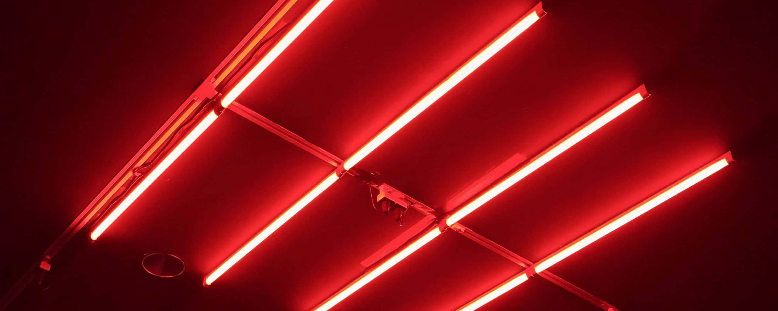 Fluorescent Light Red, Ultra Wide HD, neon tubes, 2K Desktop Wallpaper