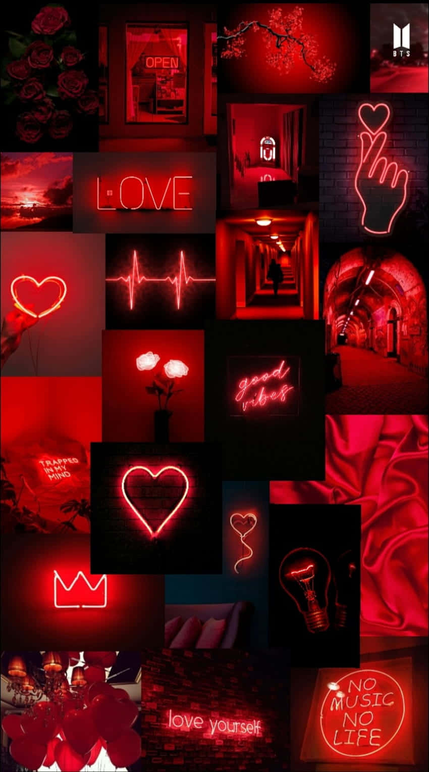 Neon Red, vibrant red neon, hearts, HD Phone Wallpaper
