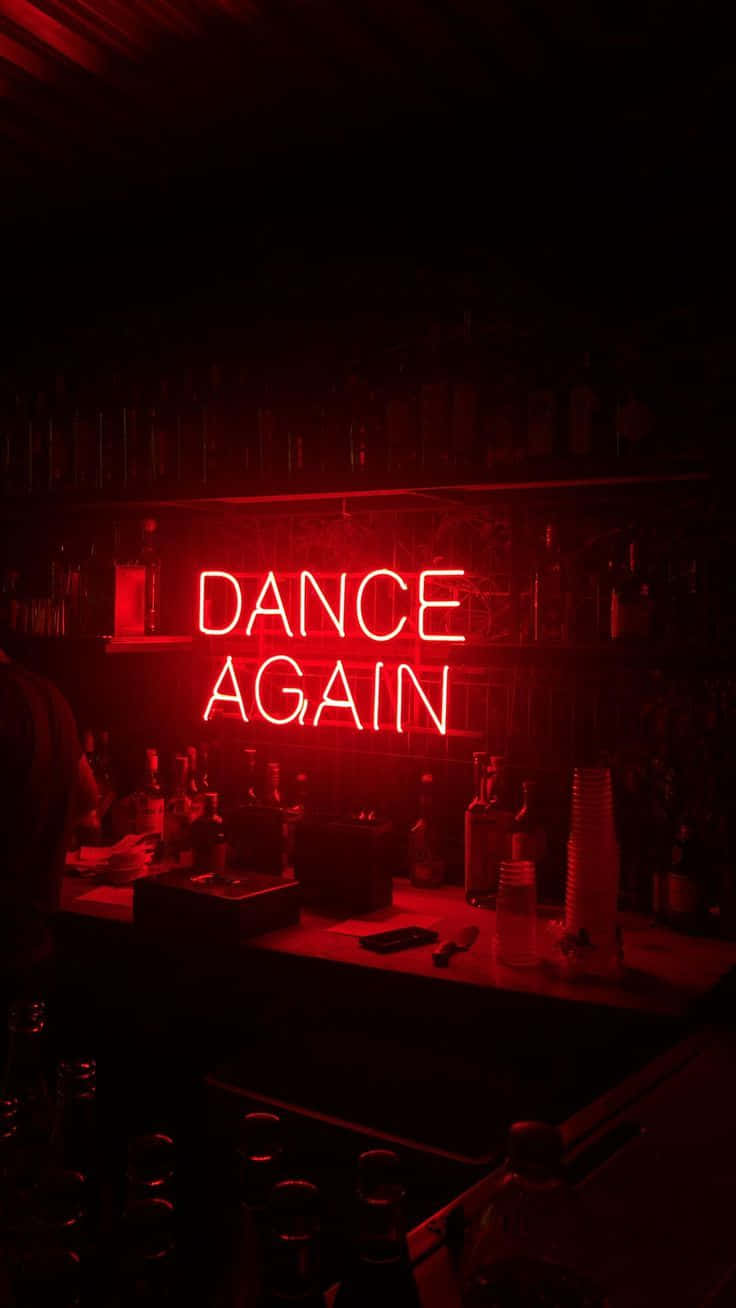 neon red, glowing red neon sign, dance again, HD Phone Wallpaper