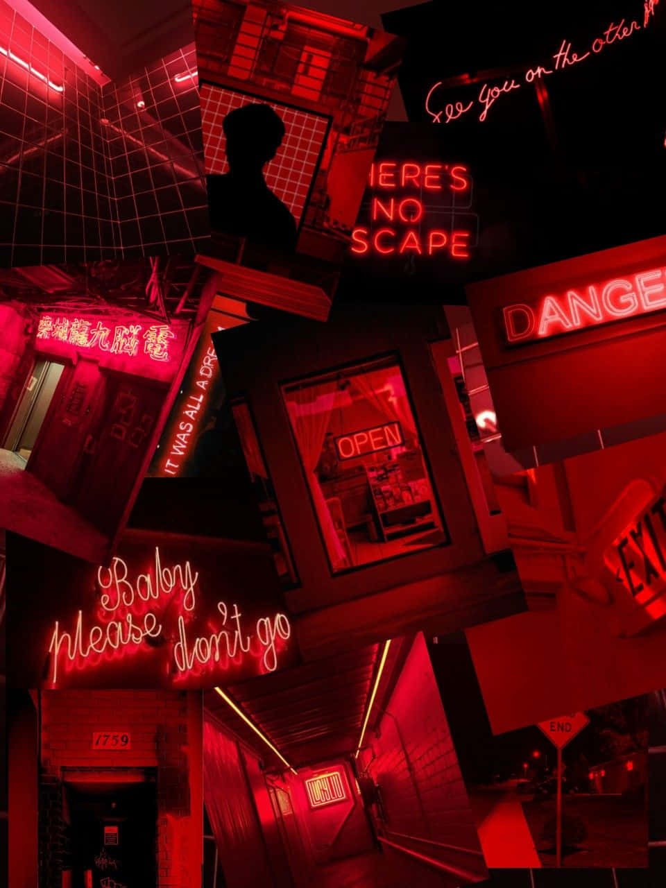 Neon Red, red neon, urban signs, HD Phone Wallpaper