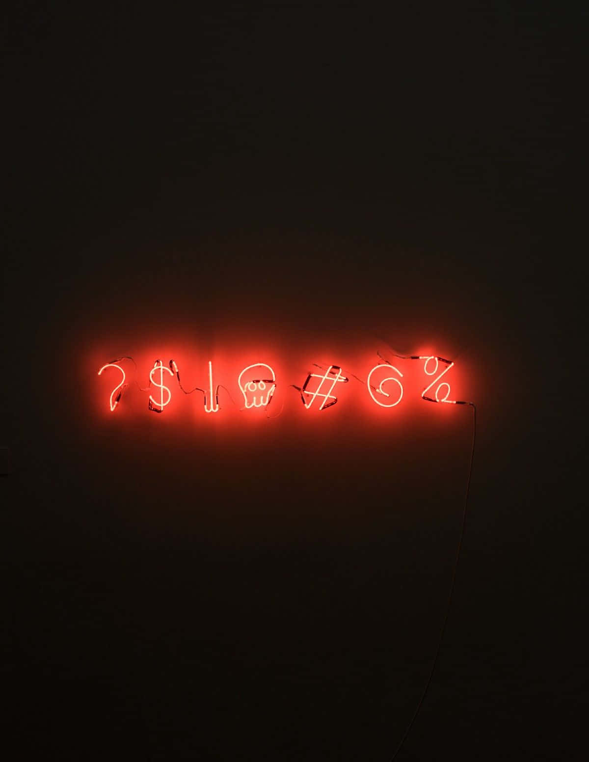 Neon Red, glowing red neon sign, question mark, HD Phone Wallpaper
