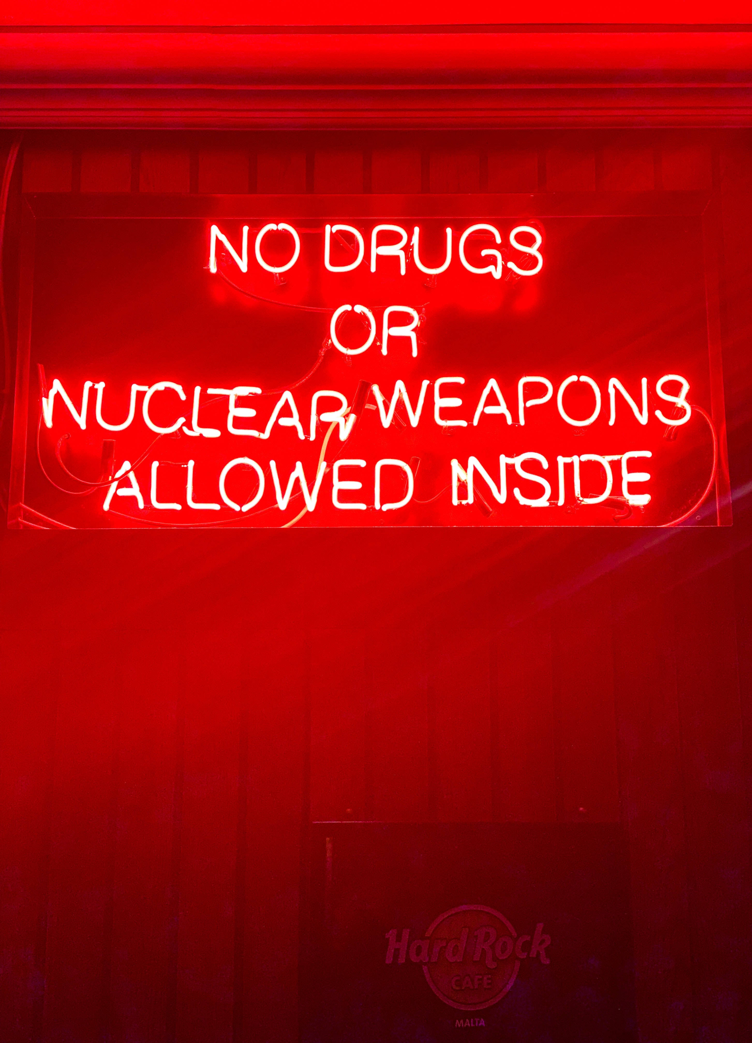 No Drugs Allowed, neon sign, glowing red, 4K Phone Wallpaper