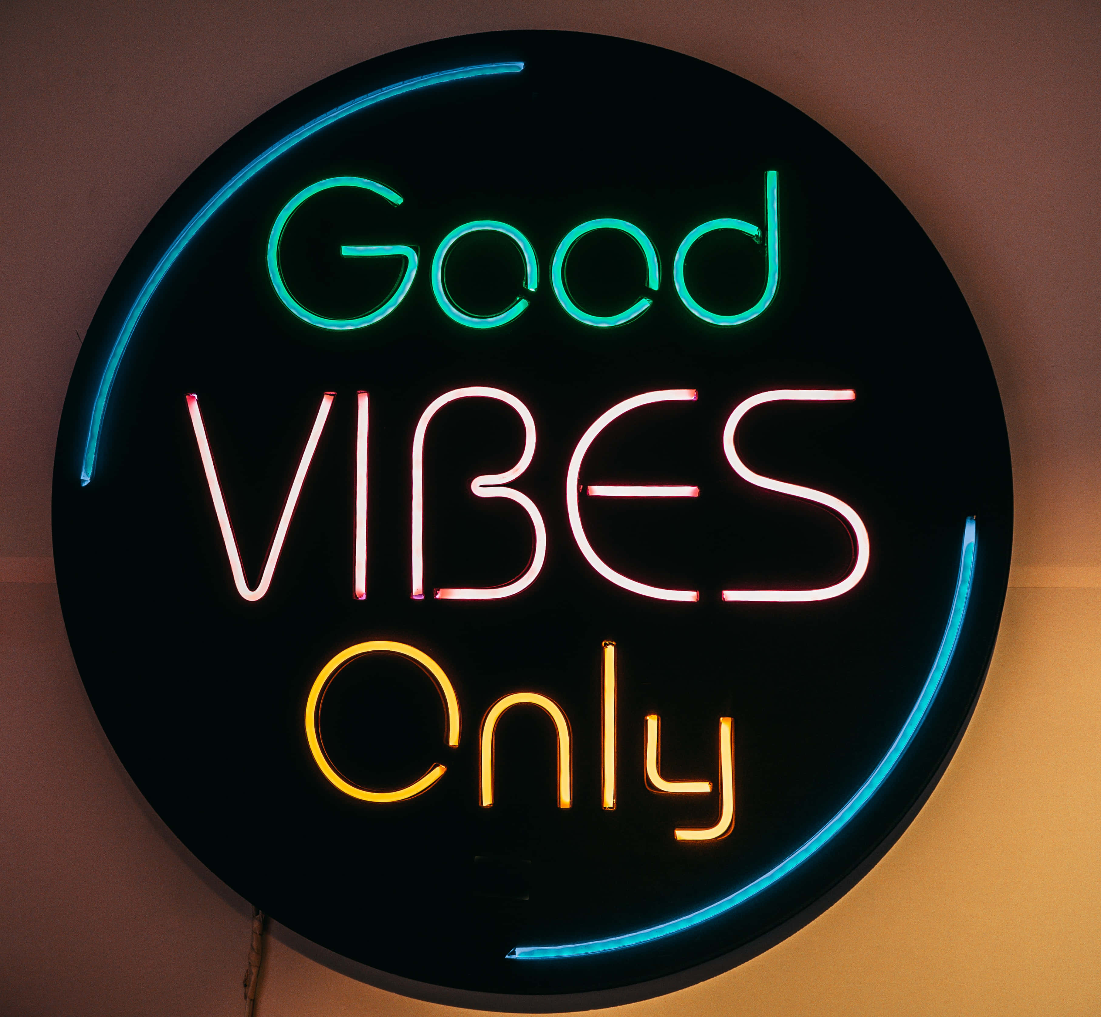Good Vibes Only, green, pink, 2K Desktop Wallpaper