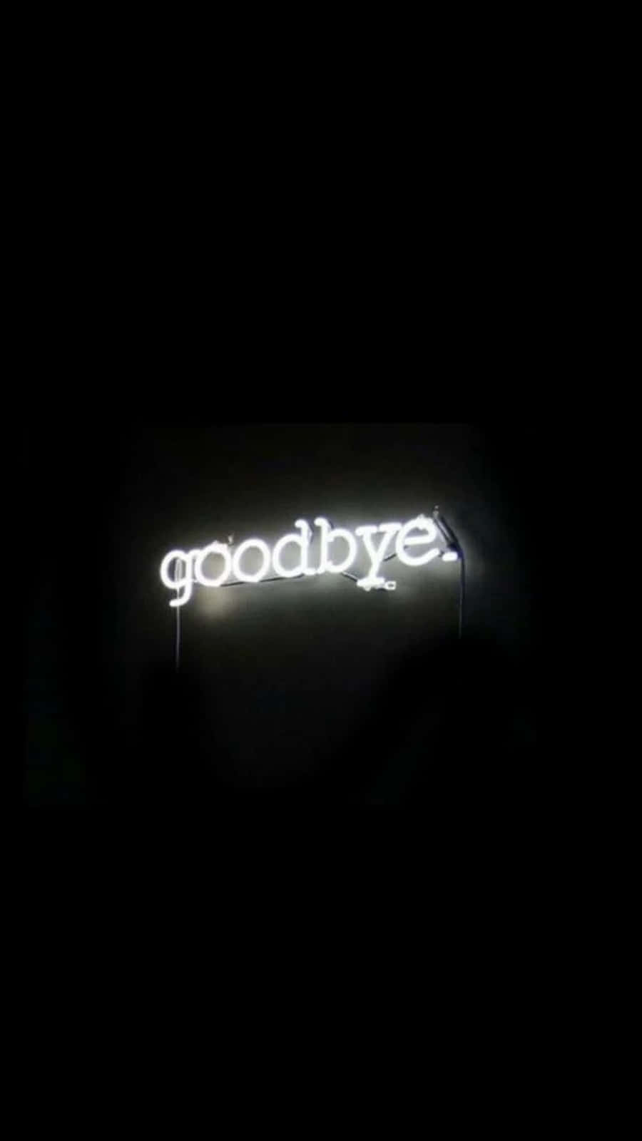 goodbye, neon sign, glowing white, HD Phone Wallpaper
