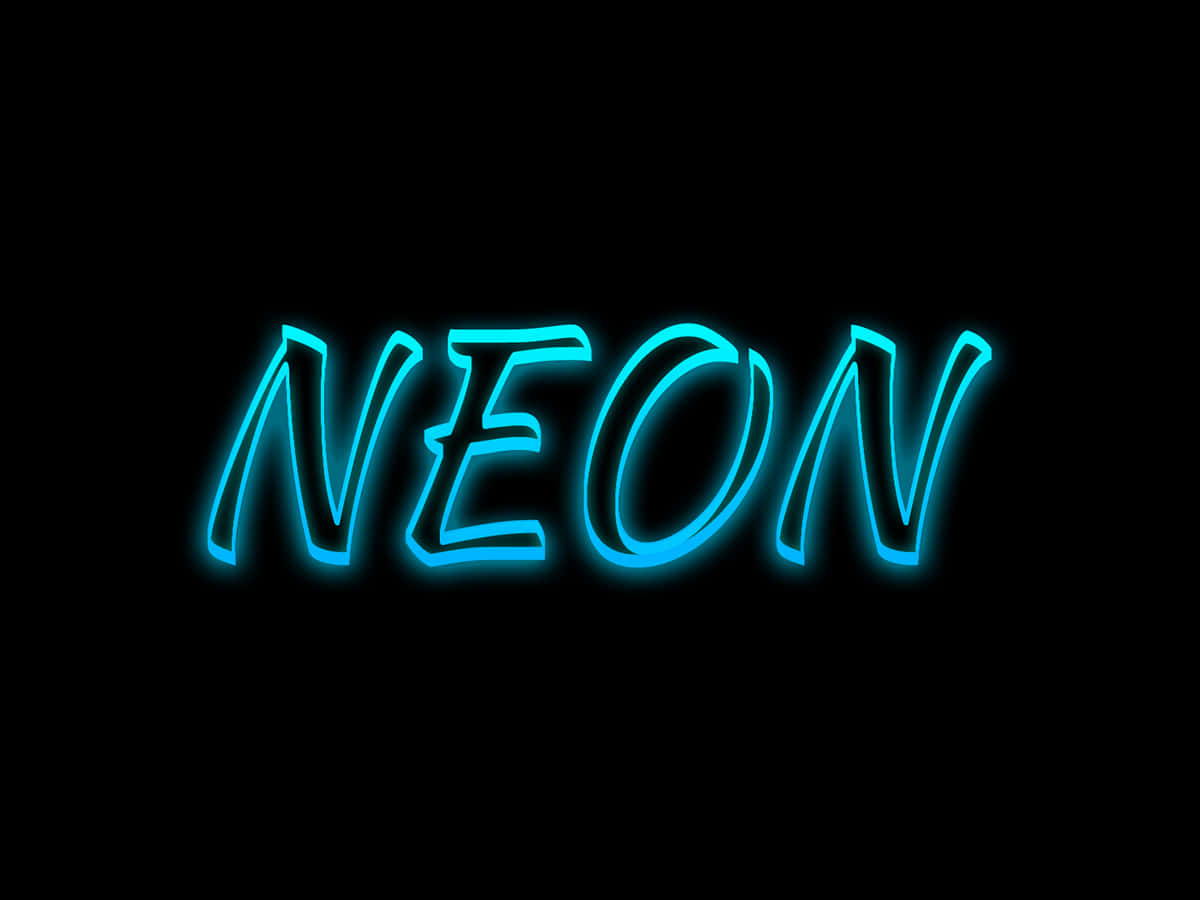 NEON, vibrant cyan, pure black background, SD Desktop Wallpaper