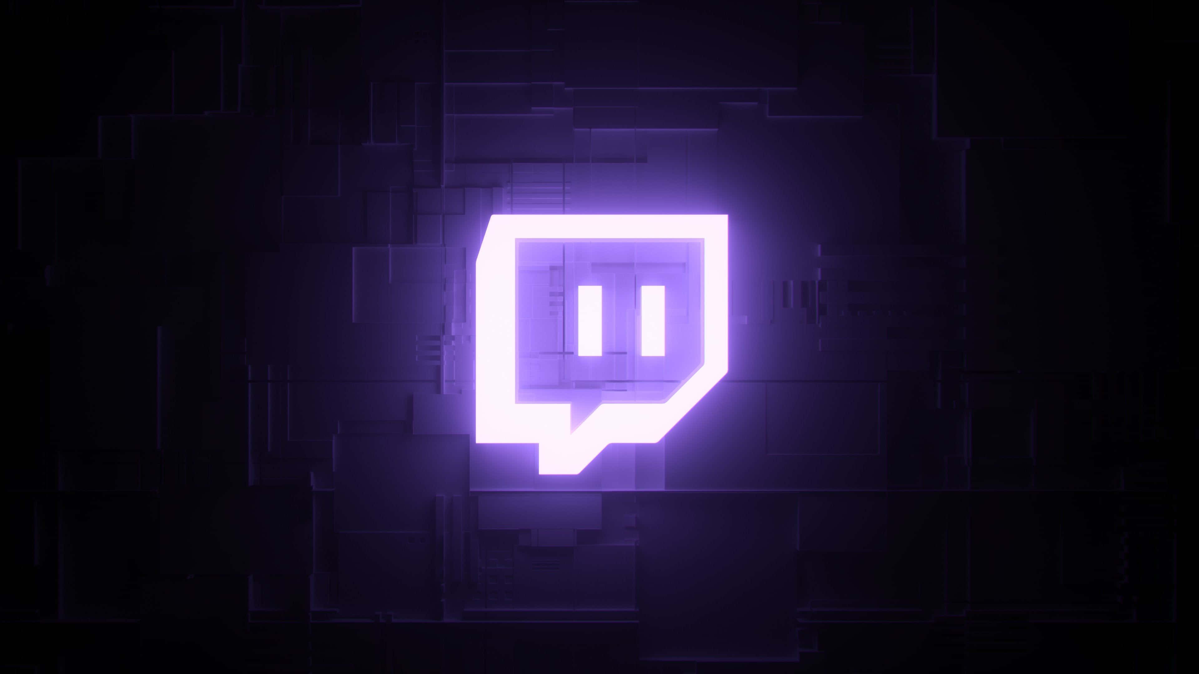 Neon Twitch, Twitch logo, glowing purple, 4K Desktop Wallpaper