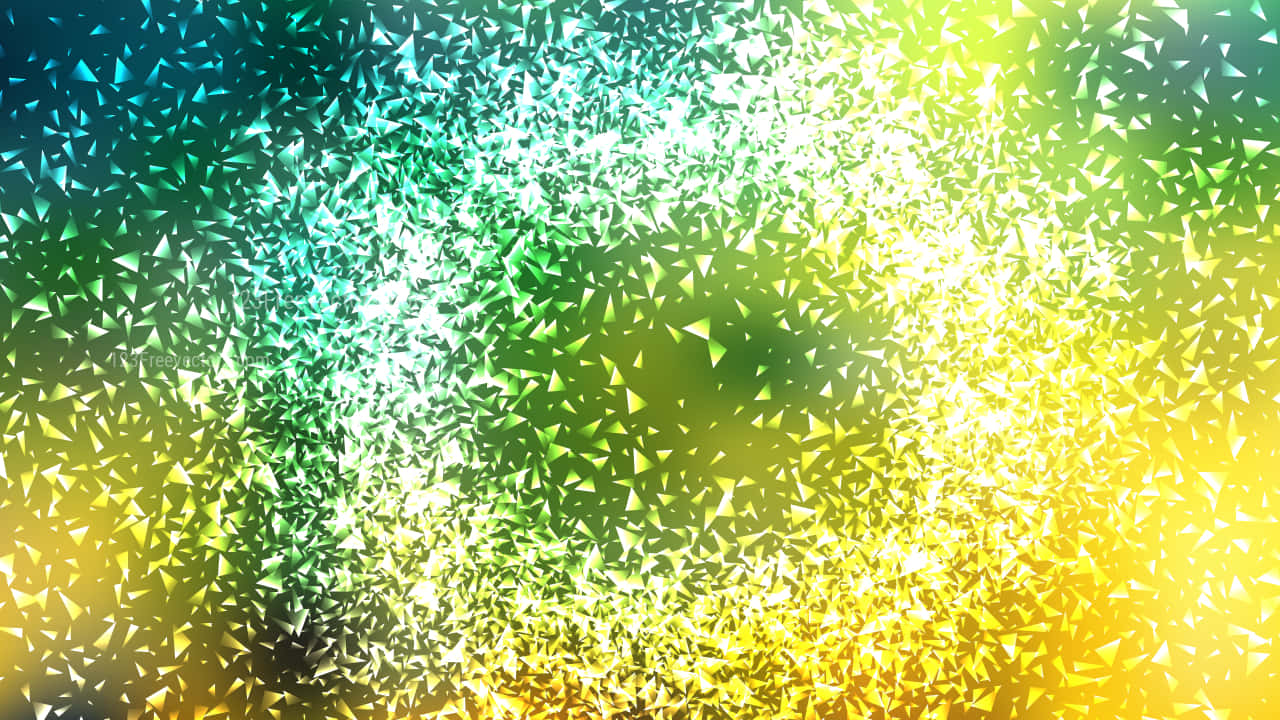 glowing triangular shards, teal to golden yellow, vibrant abstract background, HD Desktop Wallpaper