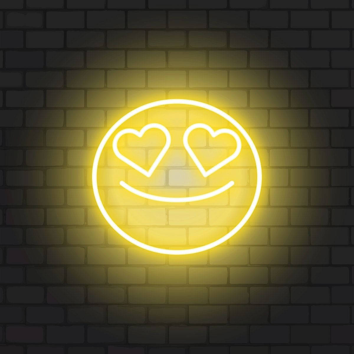 Neon Yellow, heart eyes, smile, SD Desktop Wallpaper