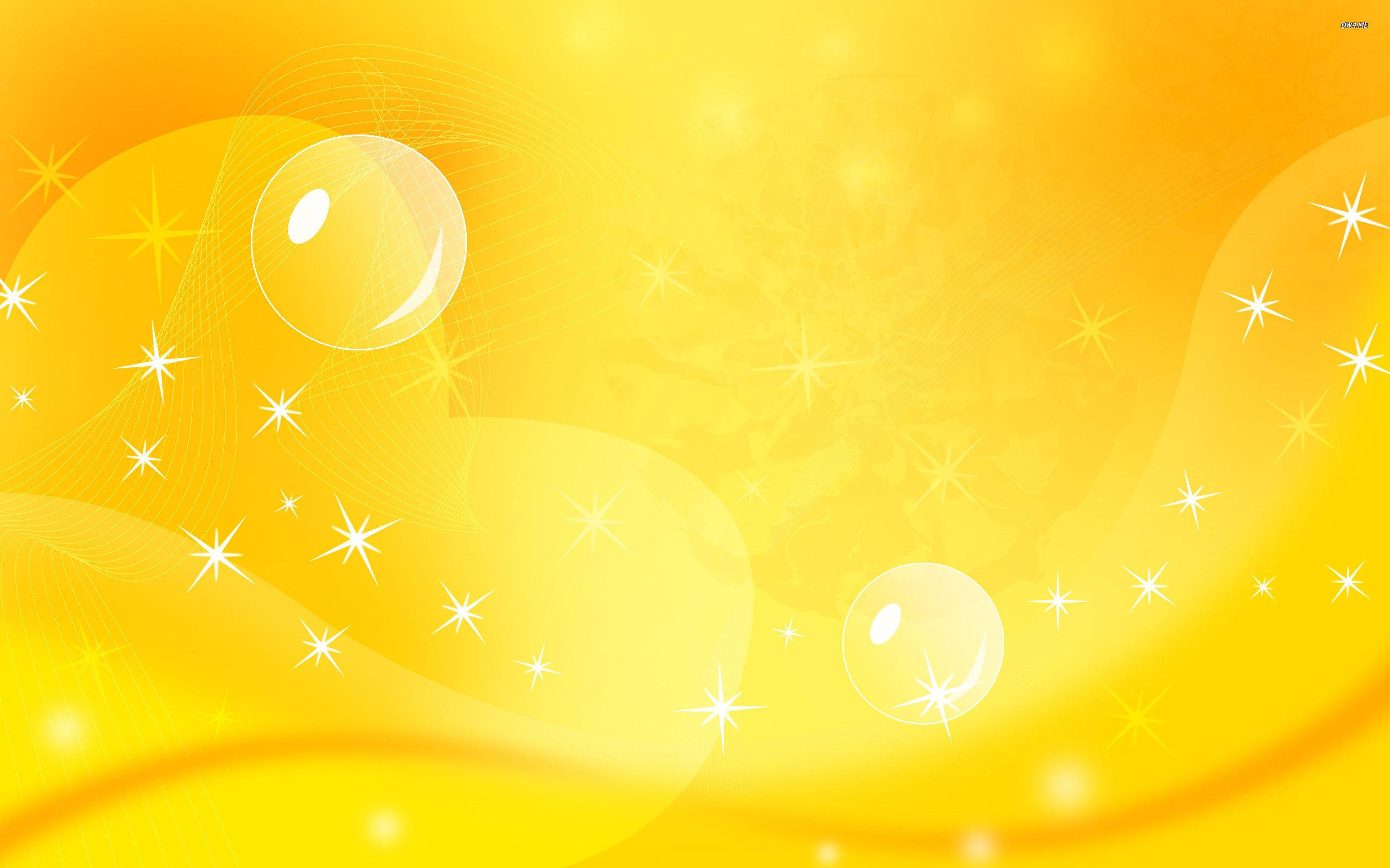 Neon Yellow, bokeh, glowing bubbles, 2K Desktop Wallpaper