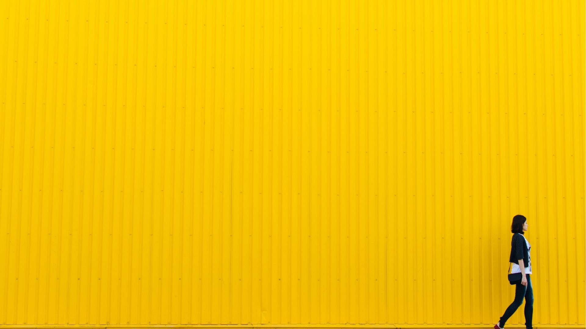 neon yellow wall, corrugated metal wall, bright daylight, Full HD Desktop Wallpaper