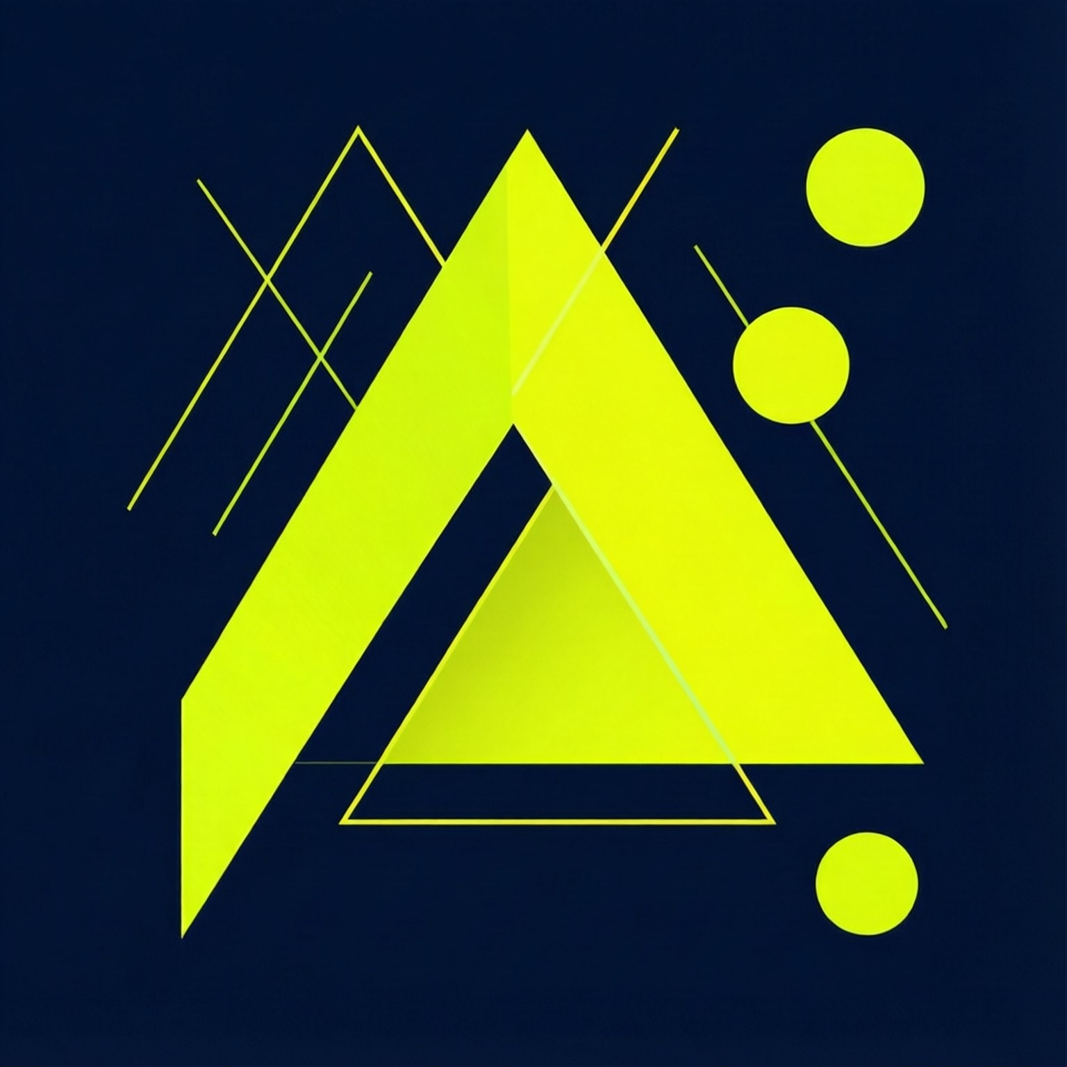 Neon Yellow, geometric shapes, triangles, HD Desktop Wallpaper