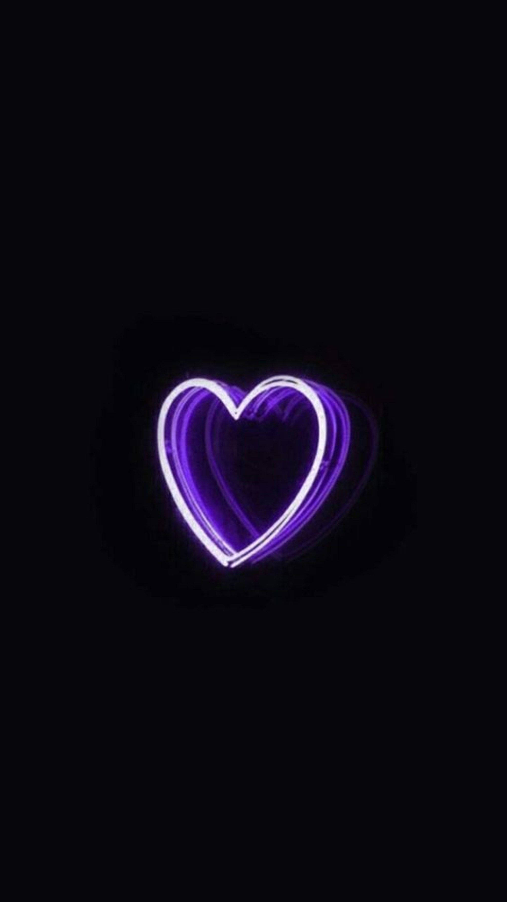 dark purple, black, heart, 2K Phone Wallpaper
