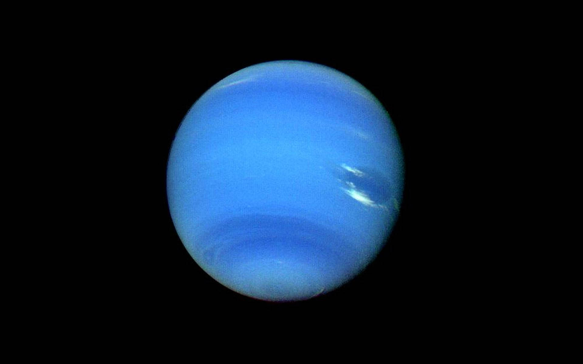 Neptune, black, swirling atmospheric bands, Full HD Desktop Wallpaper