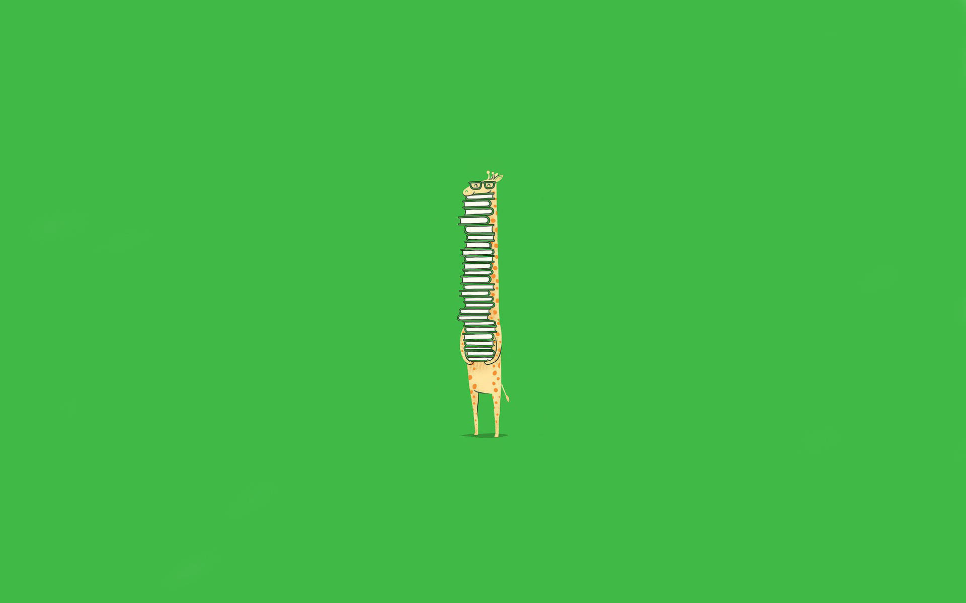 giraffe, cartoon giraffe, solid green background, Full HD Desktop Wallpaper