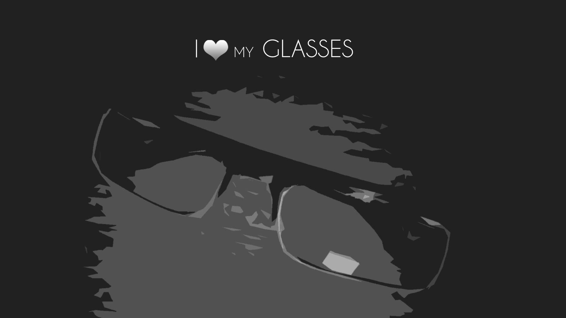 gray nerd glasses, sunglasses, heart symbol, Full HD Desktop Wallpaper