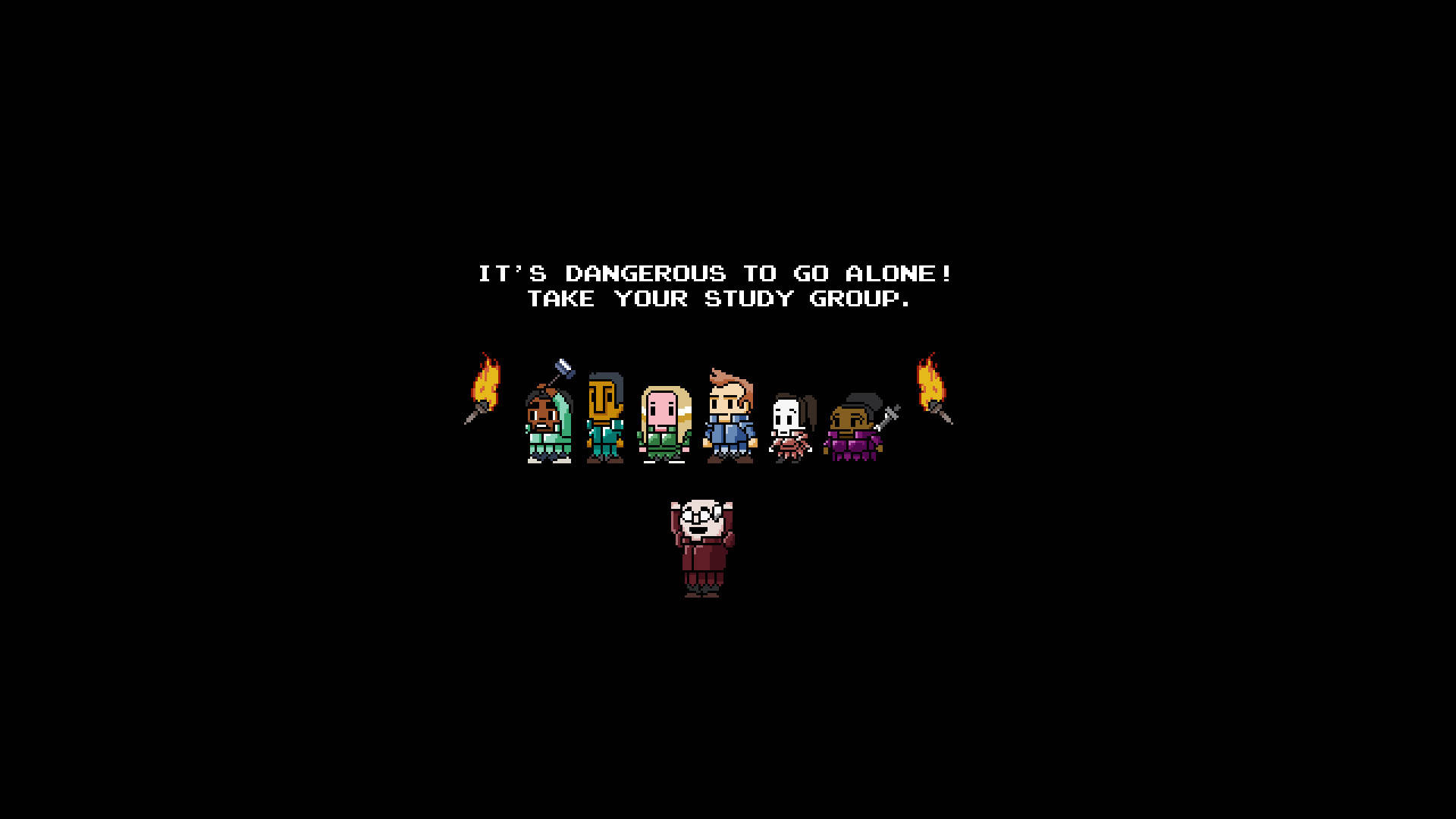 8 bit, community characters, nerd, Full HD Desktop Wallpaper