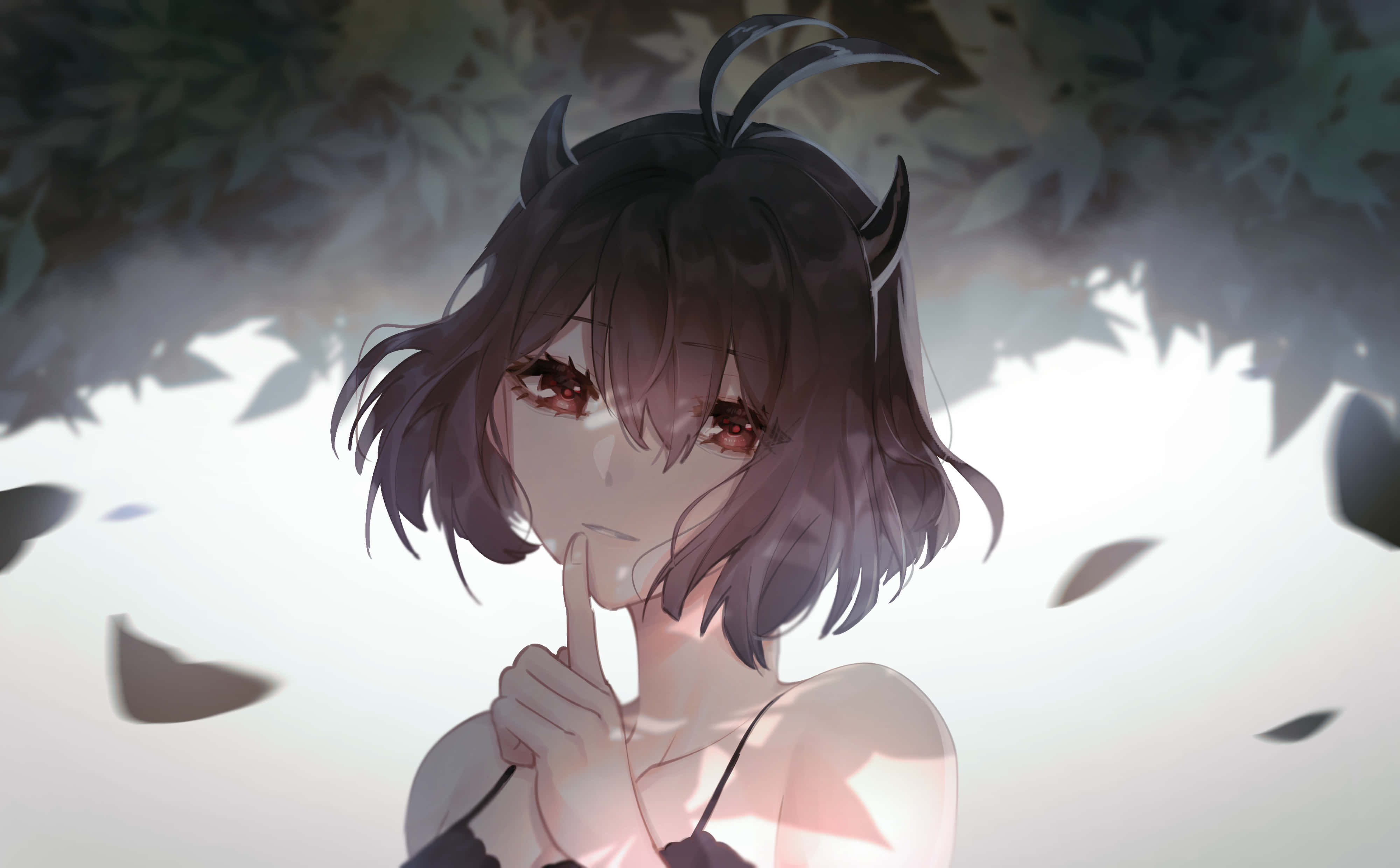 Nero Black Clover, dark-haired anime girl, horns, 4K Desktop Wallpaper