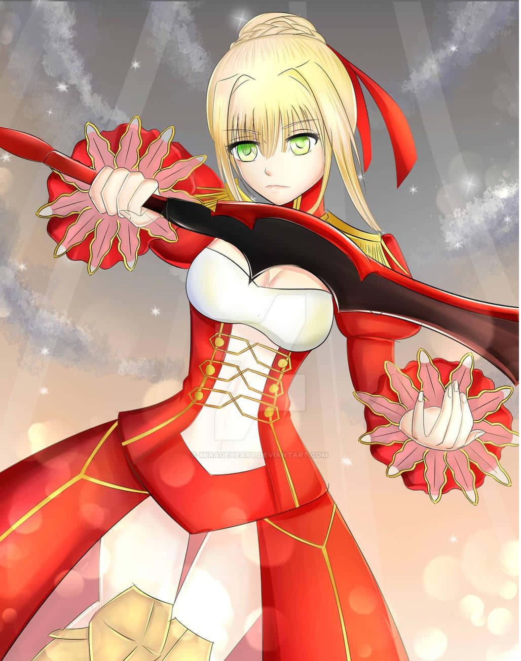 Nero Claudius, anime warrior, blonde anime girl, HD Phone Wallpaper