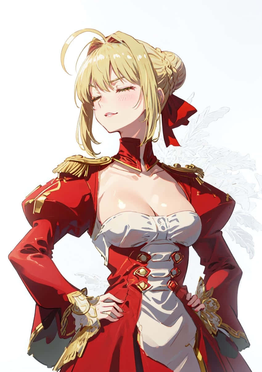 Nero Claudius, anime character portrait, blonde anime girl, SD Phone Wallpaper