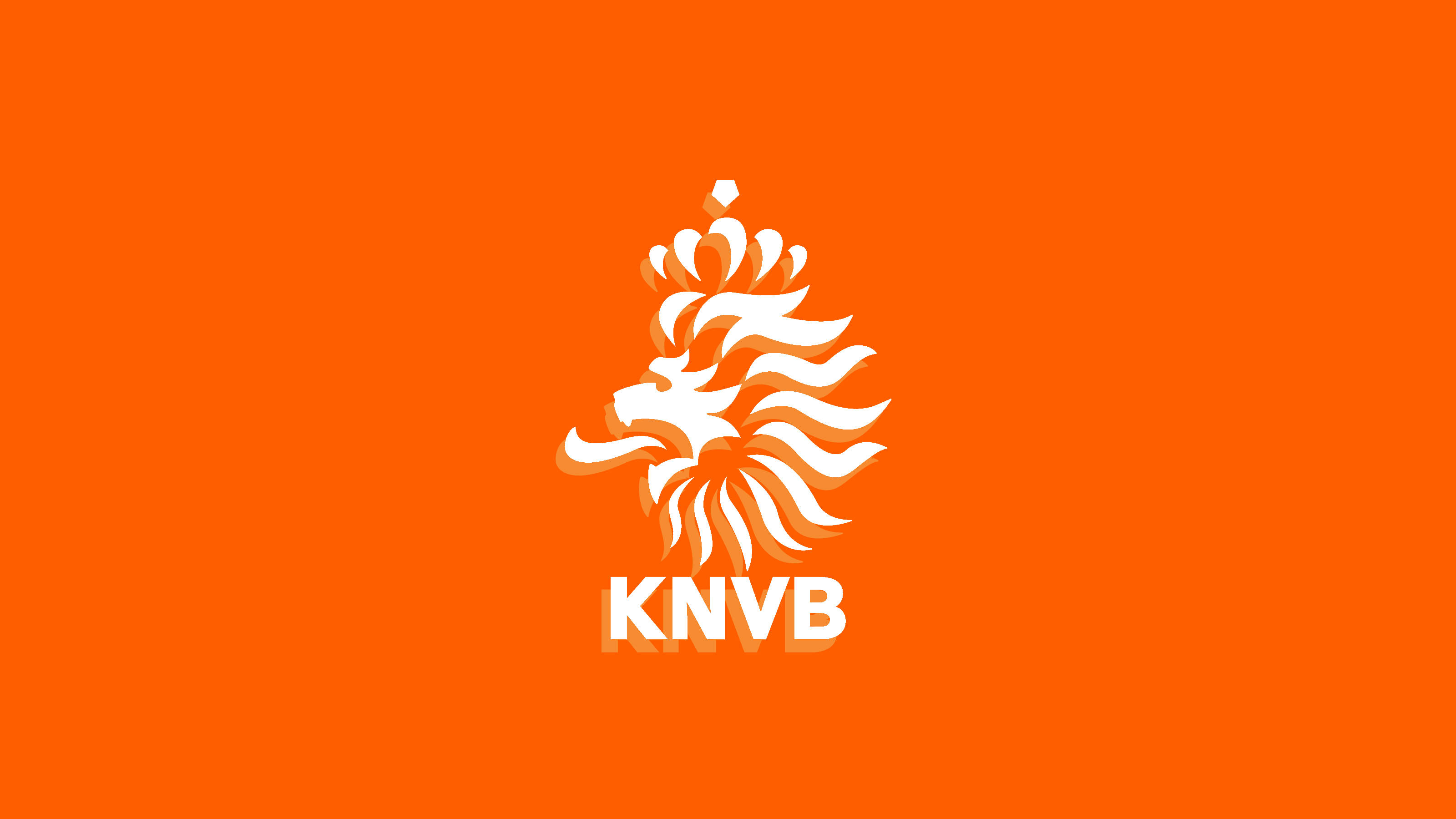 Netherlands National Football Team, white lion logo, flowing mane, 2K Desktop Wallpaper