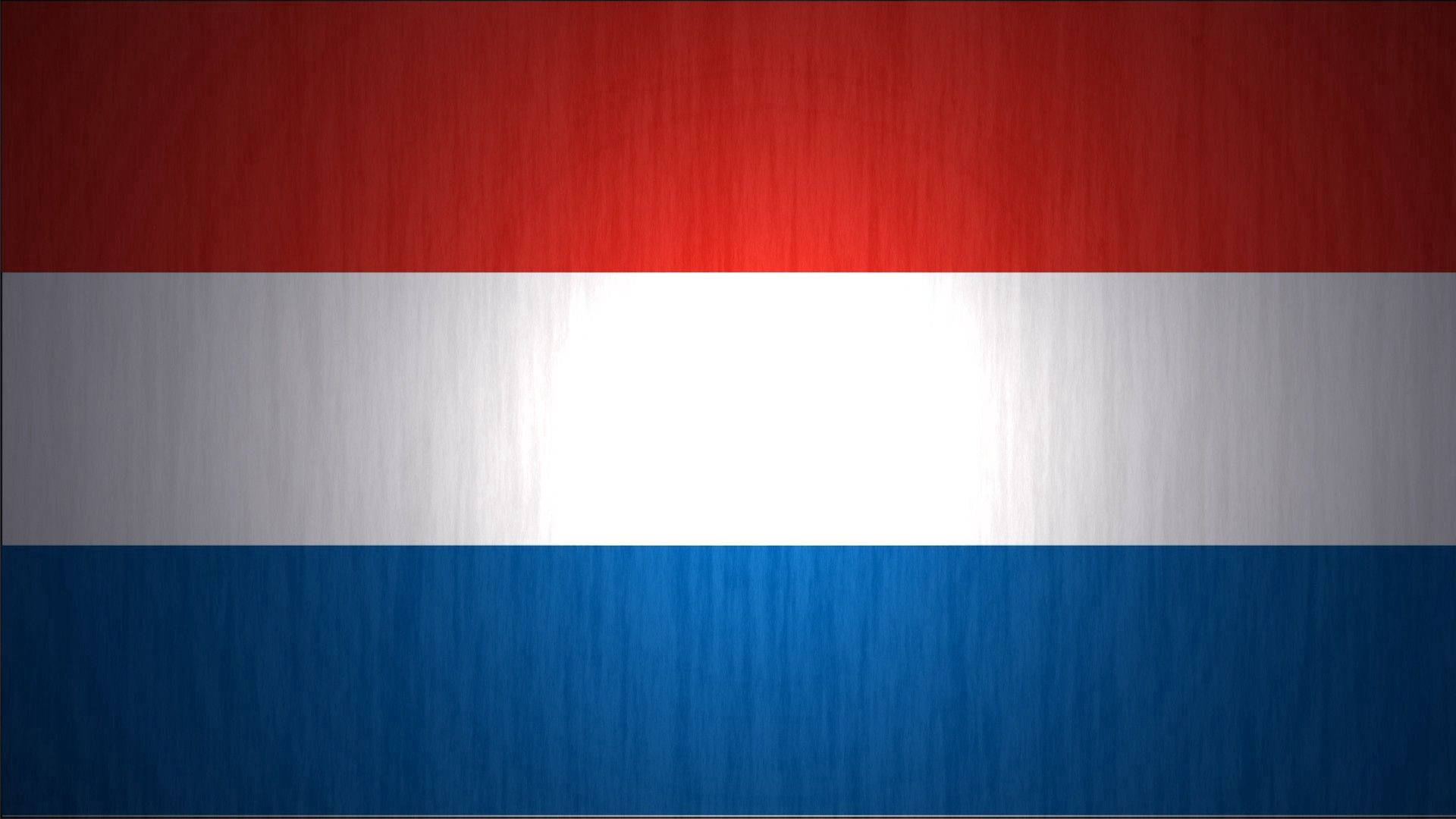 Netherlands flag, brushed metal texture, red white and blue horizontal stripes, Full HD Desktop Wallpaper
