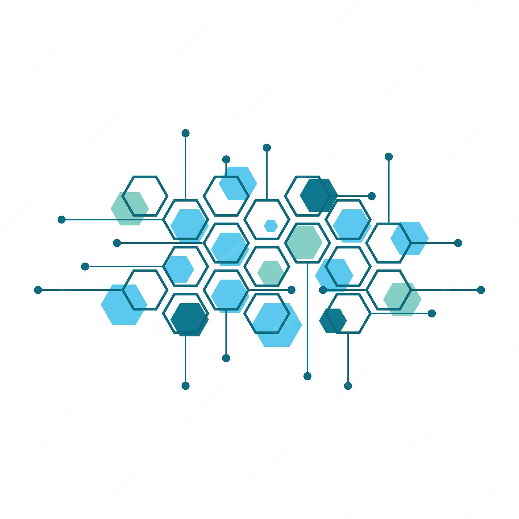 blue, teal, hexagons, Full HD Desktop Wallpaper