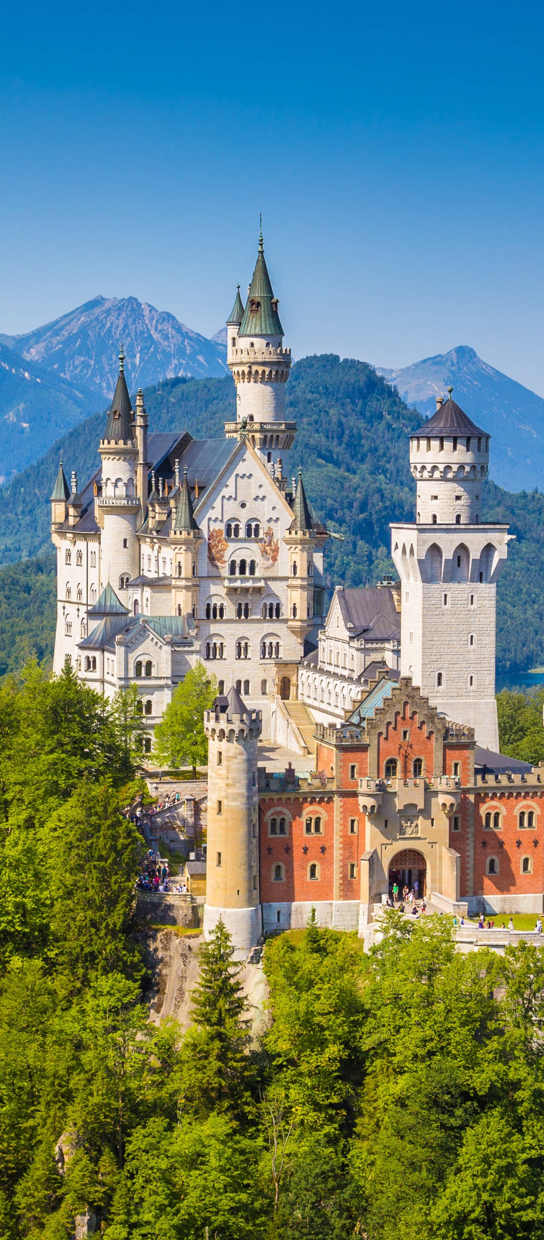 Neuschwanstein Castle, turrets, towers, Full HD Phone Wallpaper