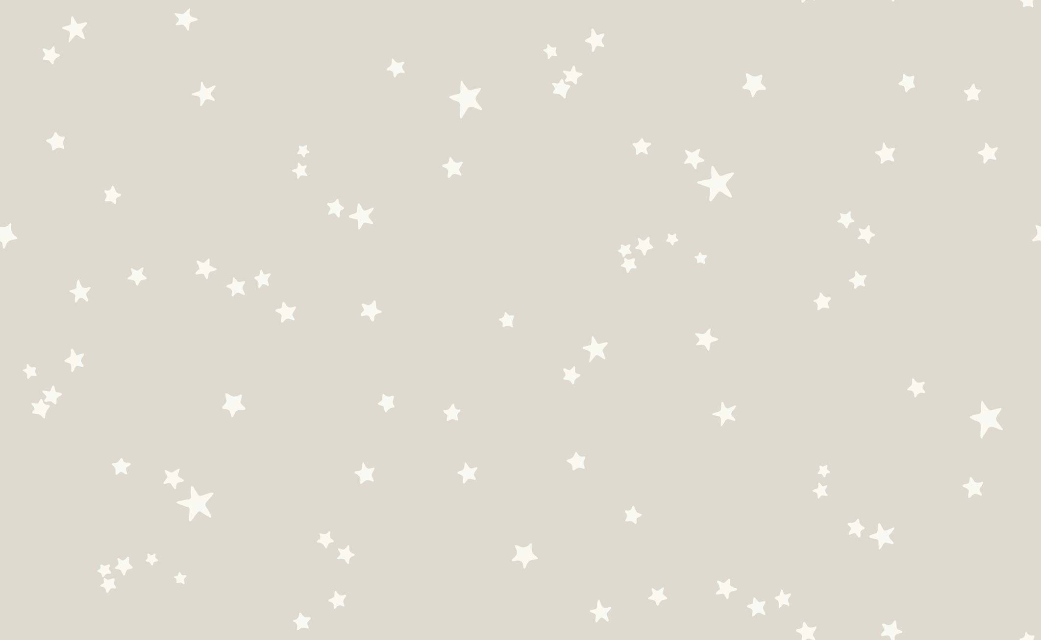 soft beige background, scattered white stars, varying sizes, Full HD Desktop Wallpaper