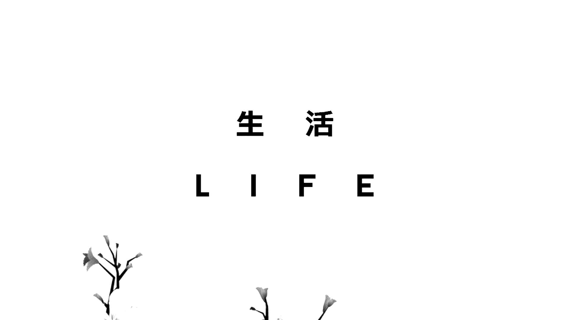 black and white aesthetic pc, Monochromatic Desktop Aesthetic, Chinese characters, Full HD Desktop Wallpaper
