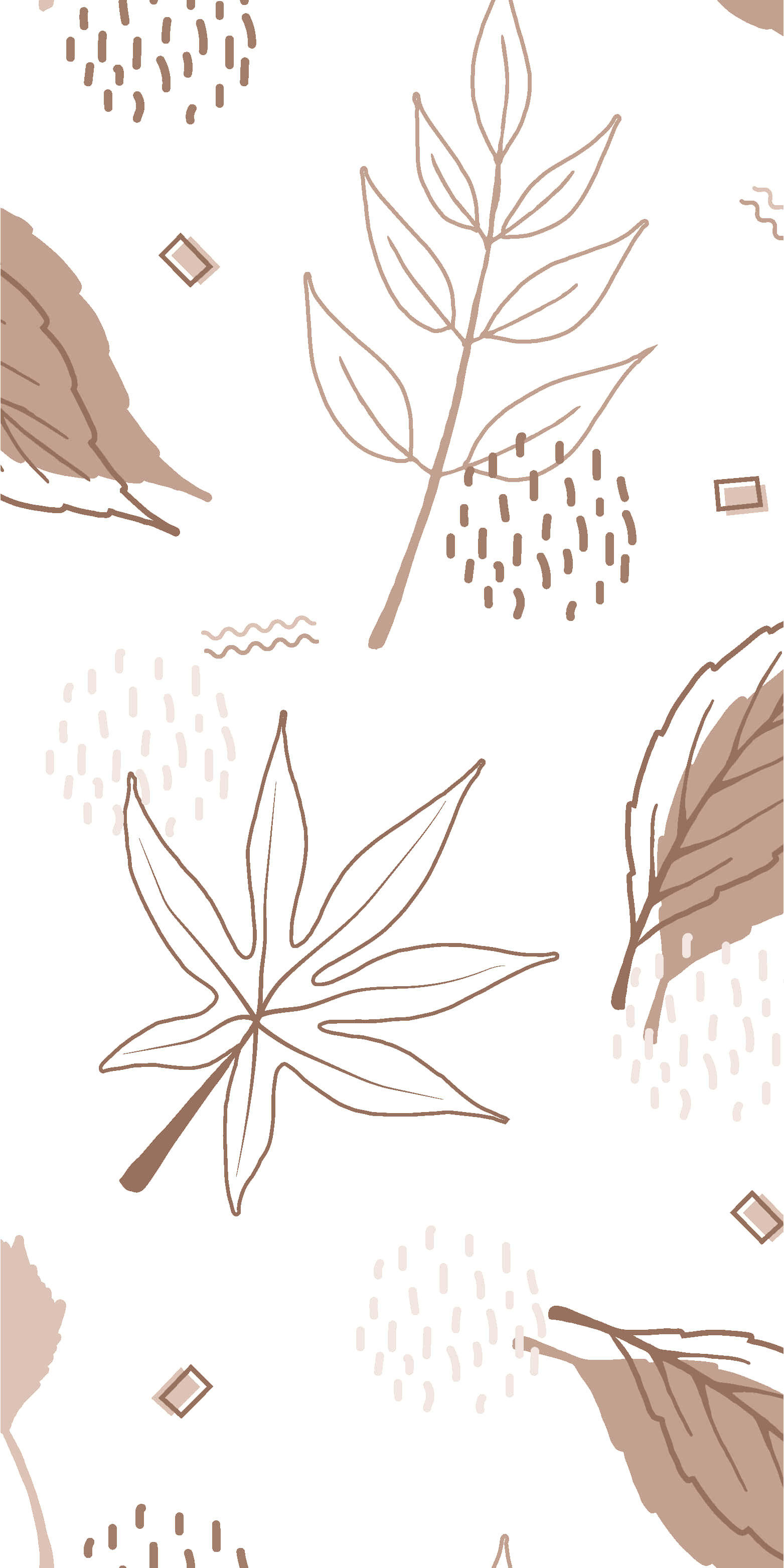 autumn leaves, abstract shapes, soft brown tones, 2K Phone Wallpaper