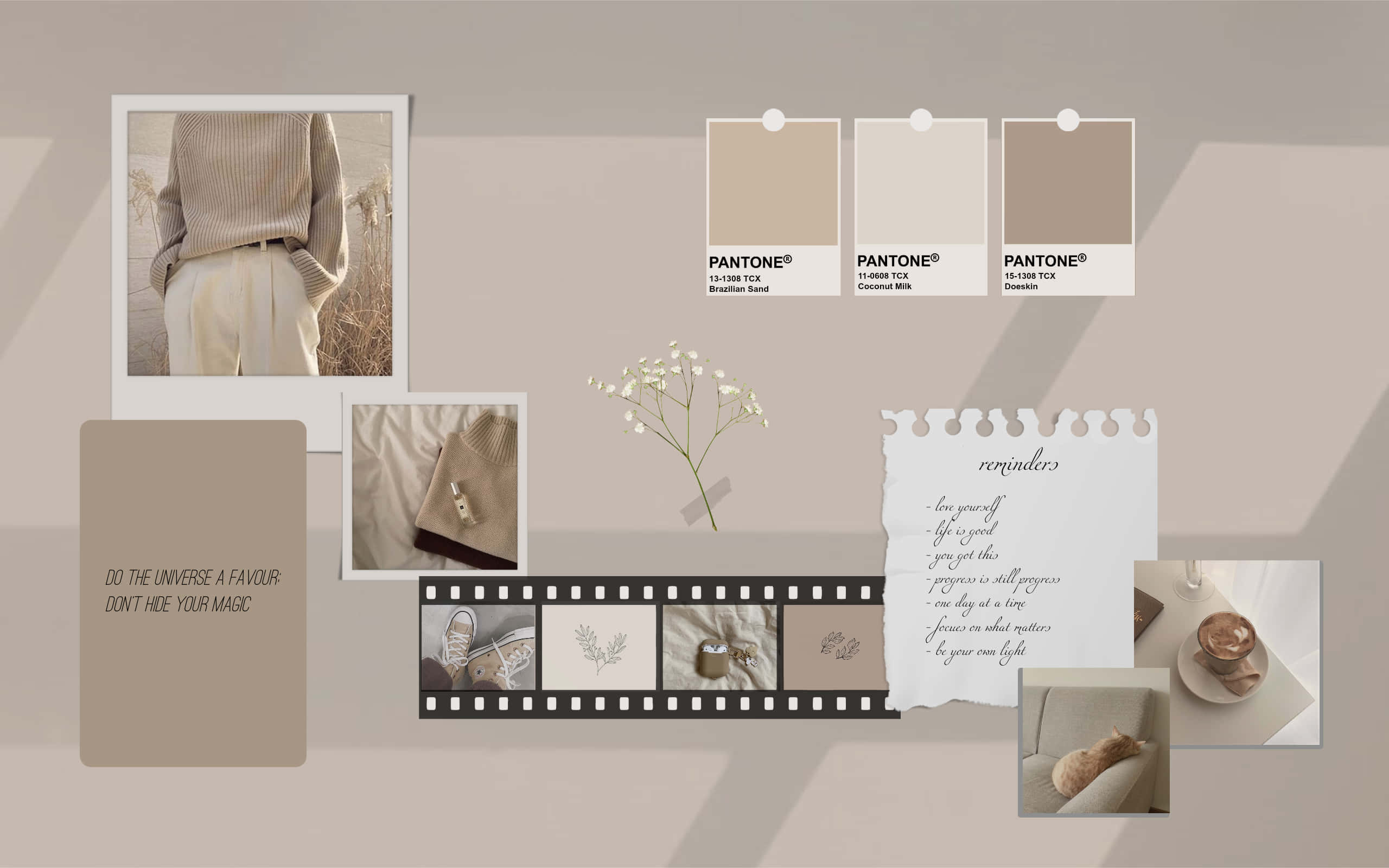 beige-toned, cozy clothing, coffee, 2K Desktop Wallpaper