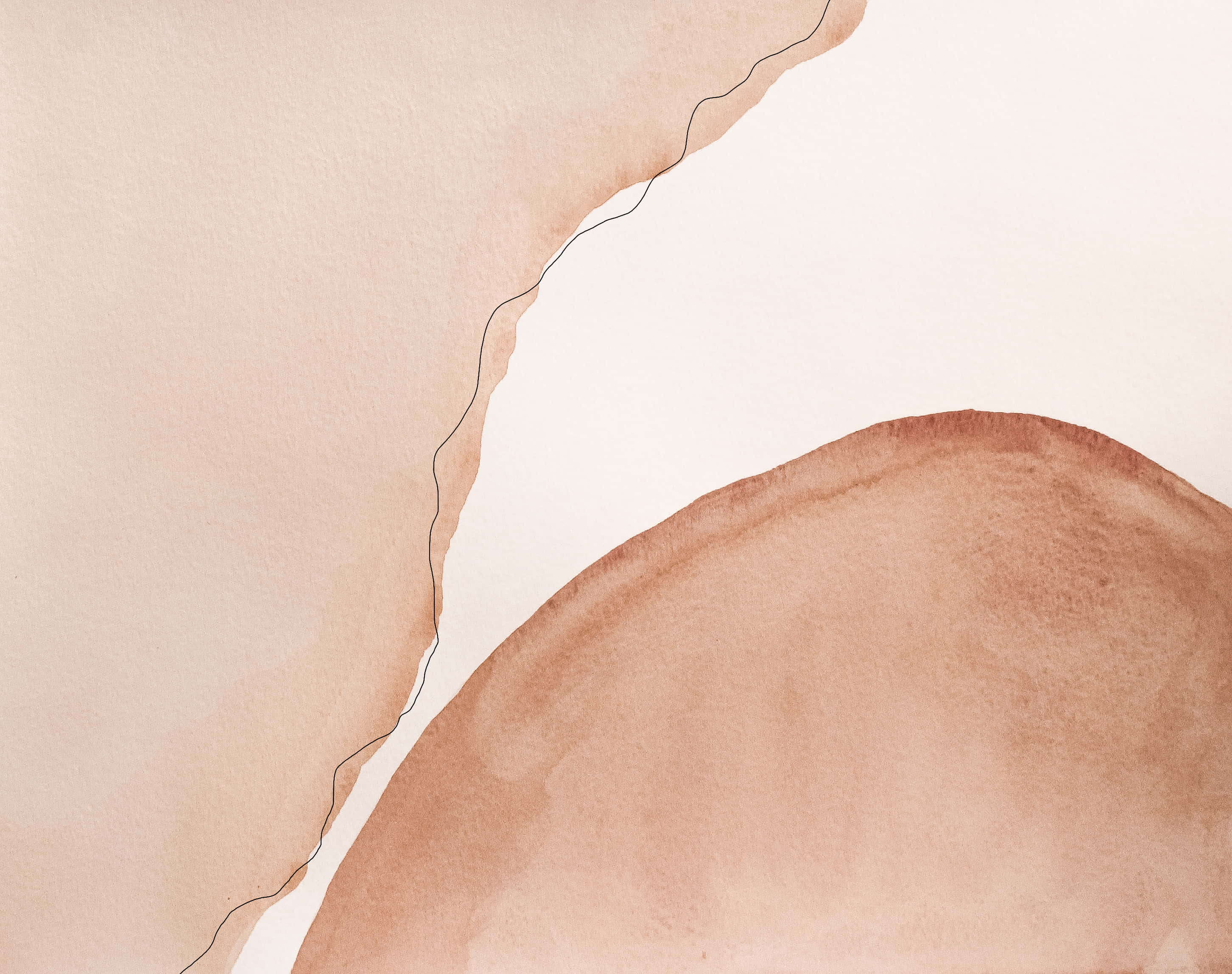 watercolor painting, beige, terracotta, 2K Desktop Wallpaper