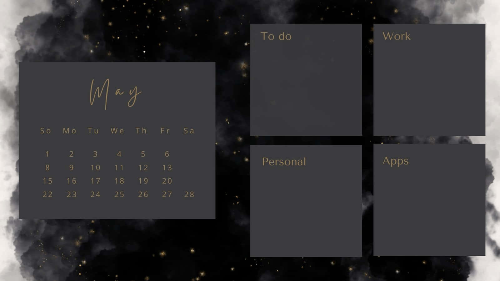 Neutral Desktop, May, gold text, HD Desktop Wallpaper