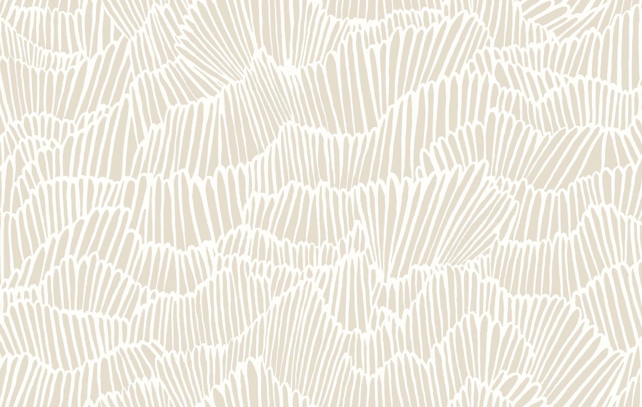 Neutral Desktop, beige background, white stylized leaf-like patterns, Full HD Desktop Wallpaper