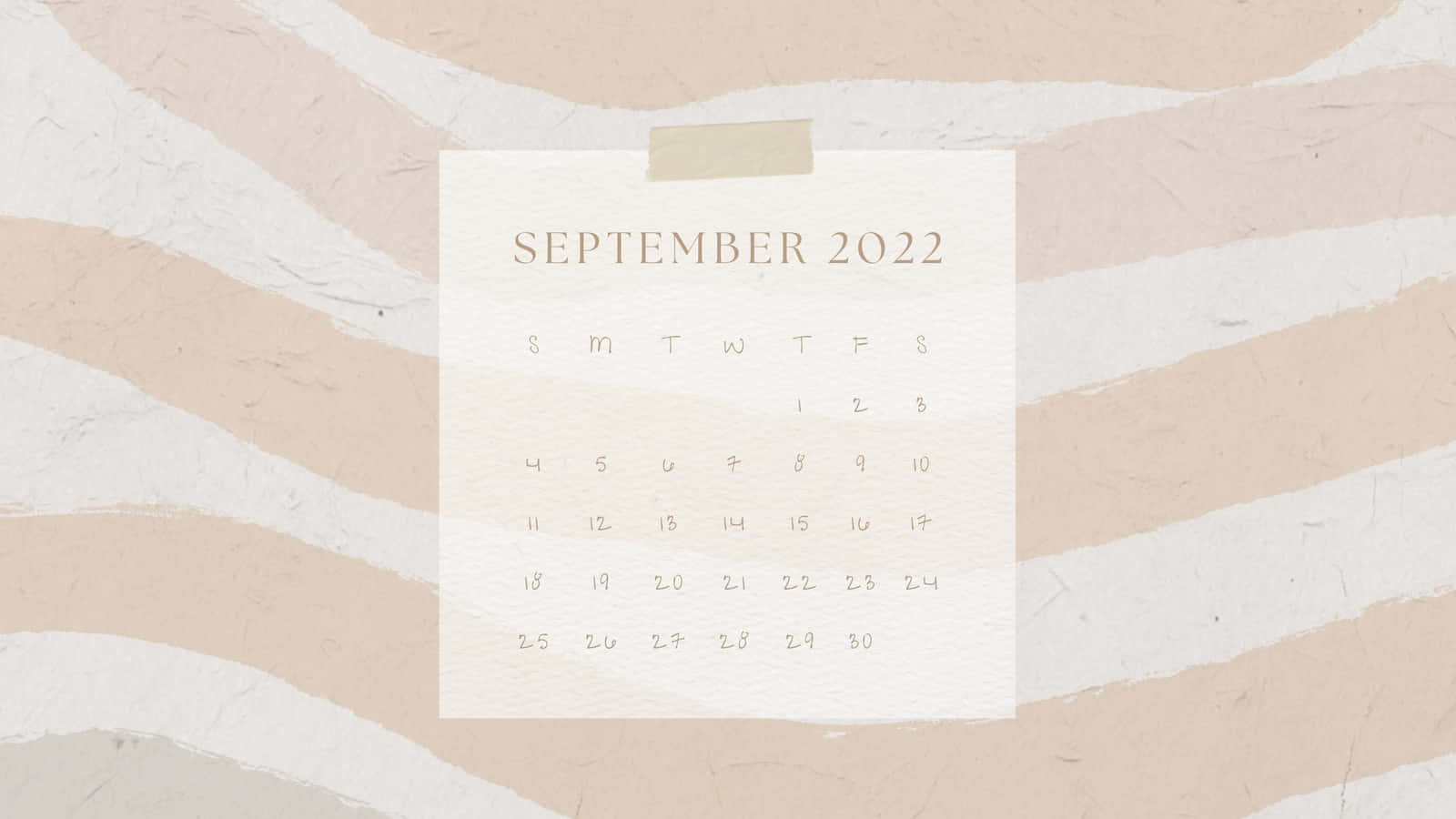 September 2022, minimalist, textured beige and white wavy background, HD Desktop Wallpaper