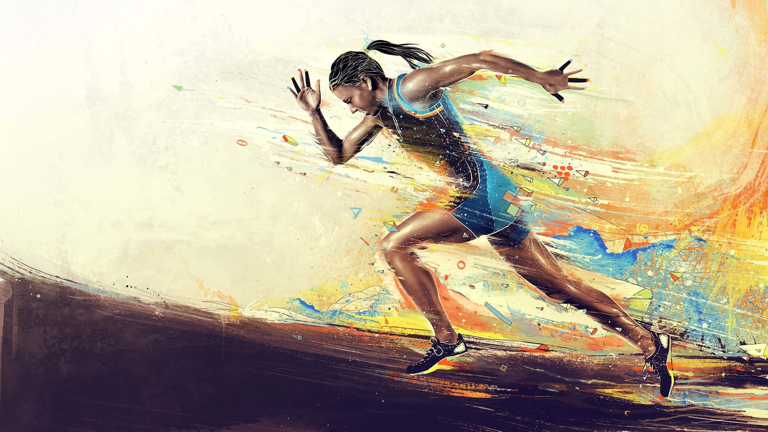 Therapeutic Desktop, 2560 x 1440, dynamic female runner, 2K Desktop Wallpaper