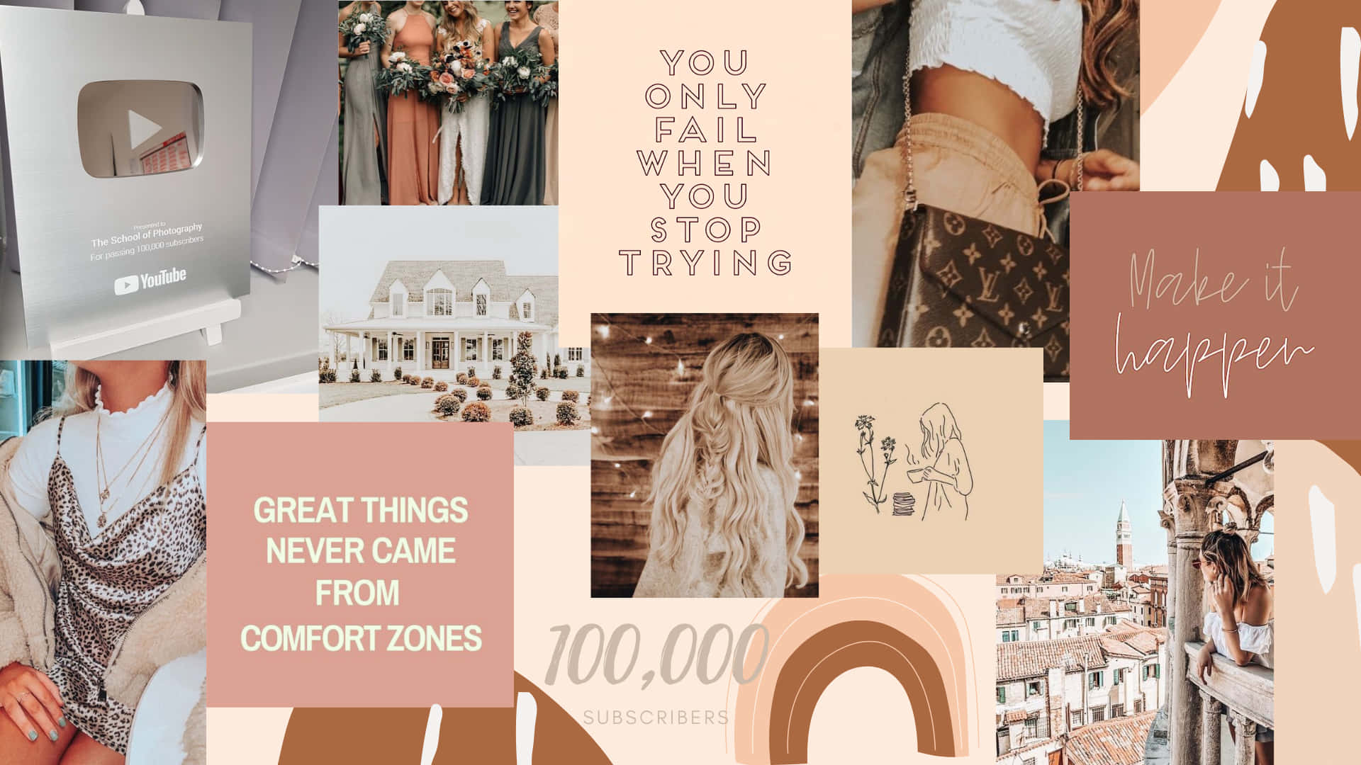 neutral aesthetic desktop, motivational quotes, lifestyle imagery, Full HD Desktop Wallpaper