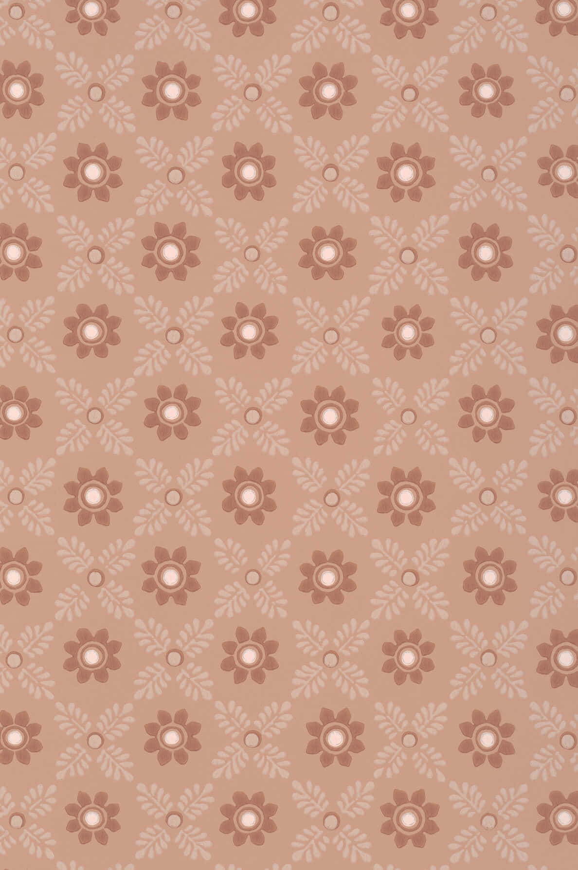 neutral floral pattern, muted terracotta, beige, HD Phone Wallpaper