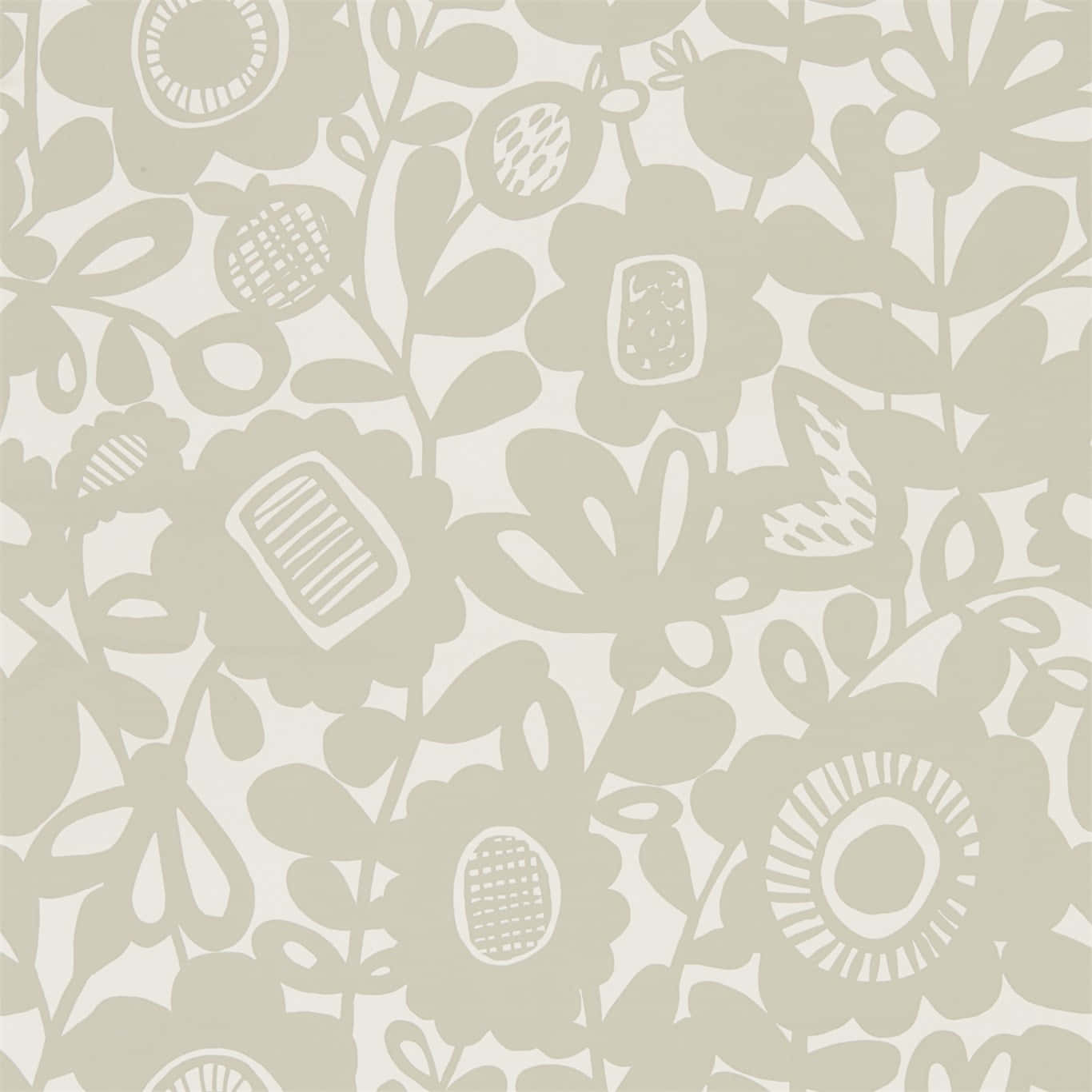 neutral floral pattern design, muted sage green, off-white background, HD Desktop Wallpaper