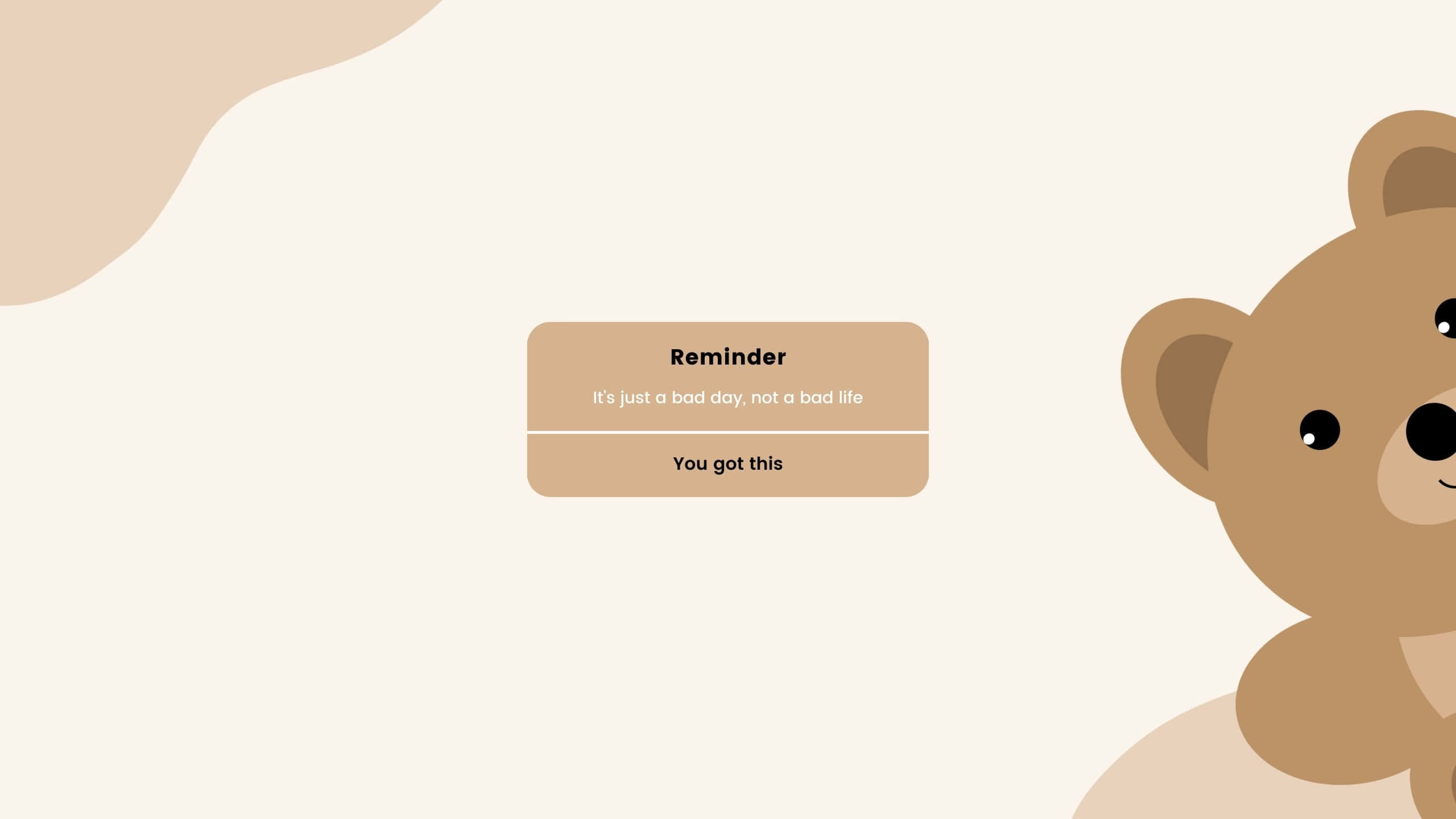 beige aesthetic, teddy bear, minimalist beige and cream design, 2K Desktop Wallpaper