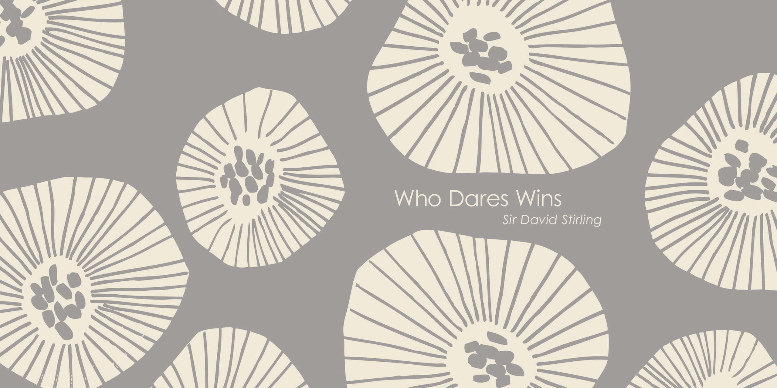 cream-colored stylized flowers, gray centers, radiating lines, 2K Desktop Wallpaper