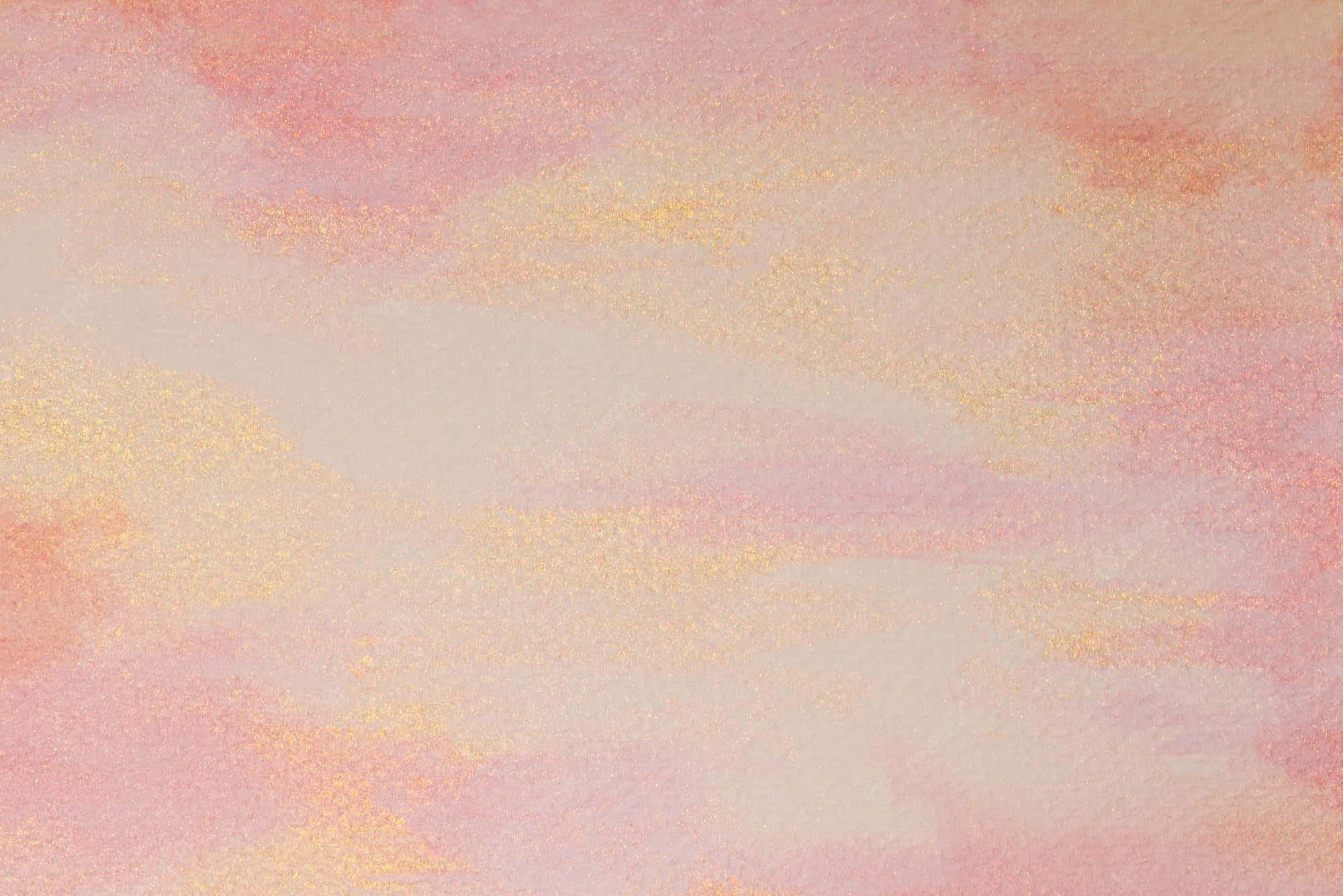 Pink Neutral Desktop, soft pink, gold watercolor wash, Full HD Desktop Wallpaper