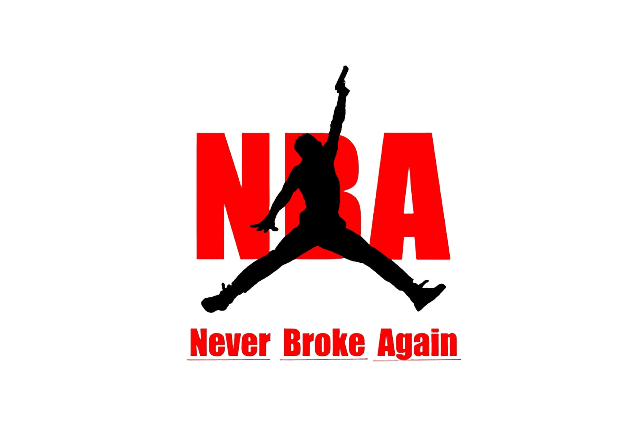Never Broke Again, black silhouette, jumping figure, Full HD Desktop Wallpaper
