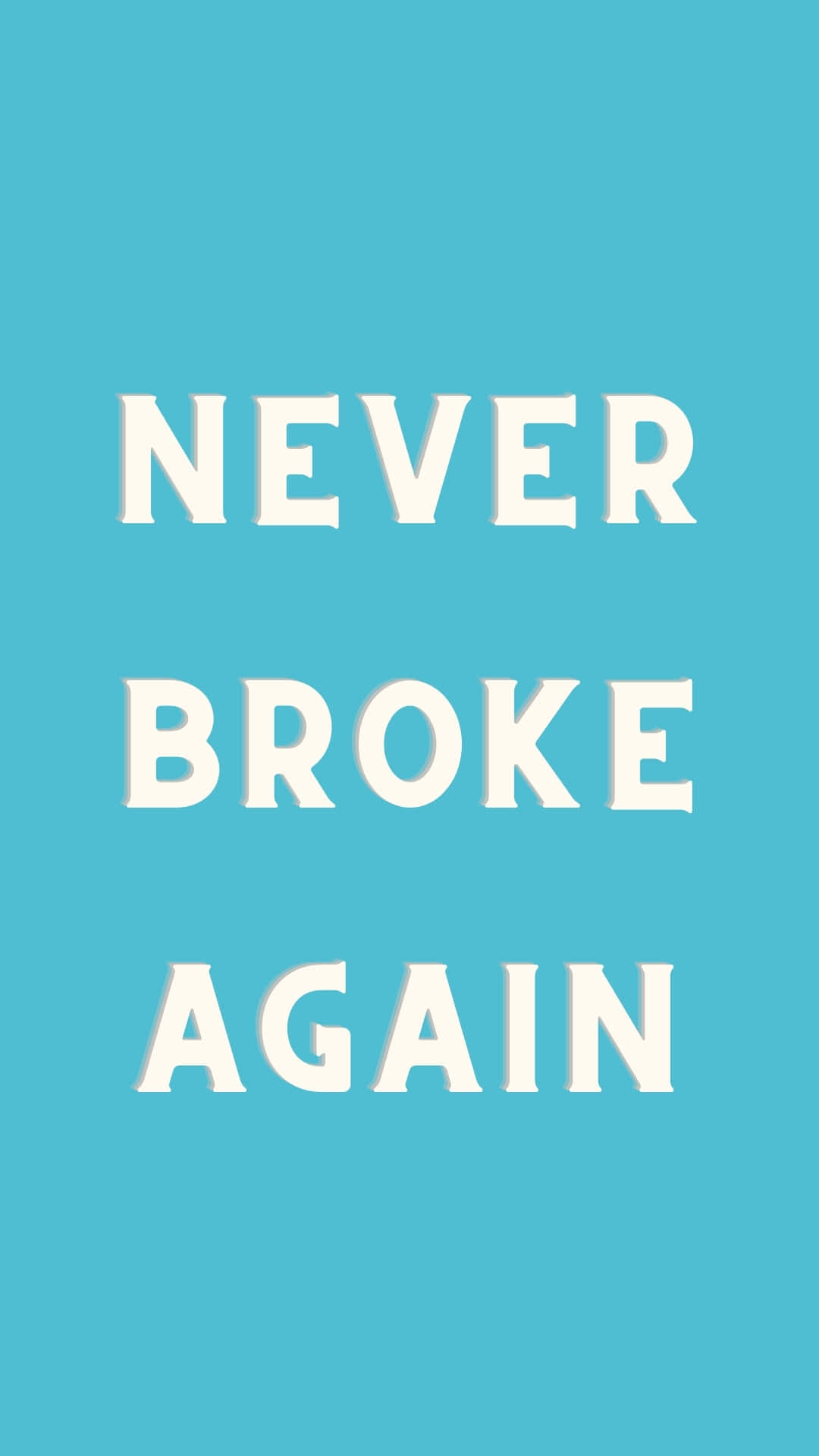 Never Broke Again Logo, blue background, turquoise background, Full HD Phone Wallpaper