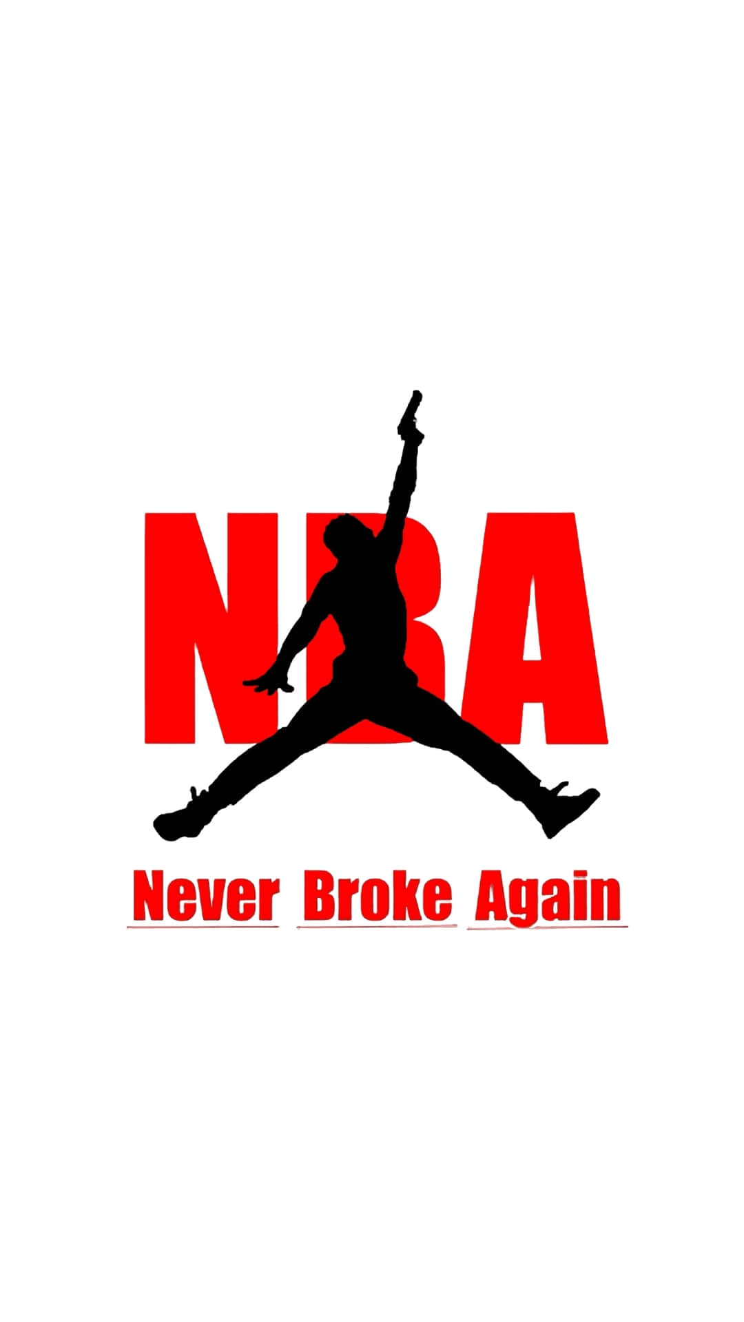 Never Broke Again, black silhouette, jumping figure, Full HD Phone Wallpaper