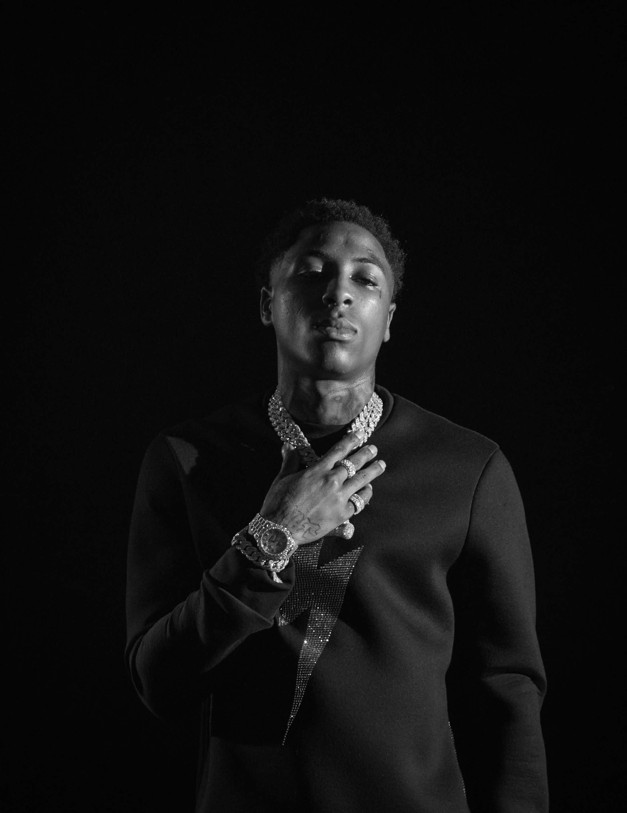 Never Broke Again, grayscale, black and white portrait, 2K Phone Wallpaper
