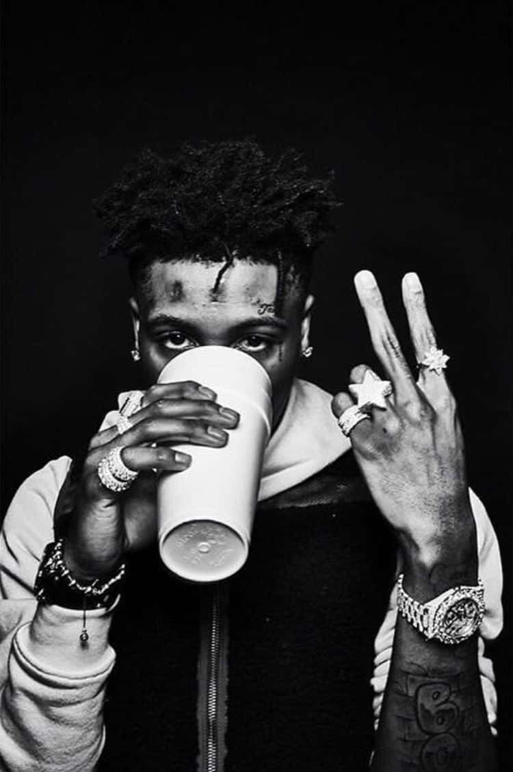 Never Broke Again, black and white portrait, dreadlocks, SD Phone Wallpaper